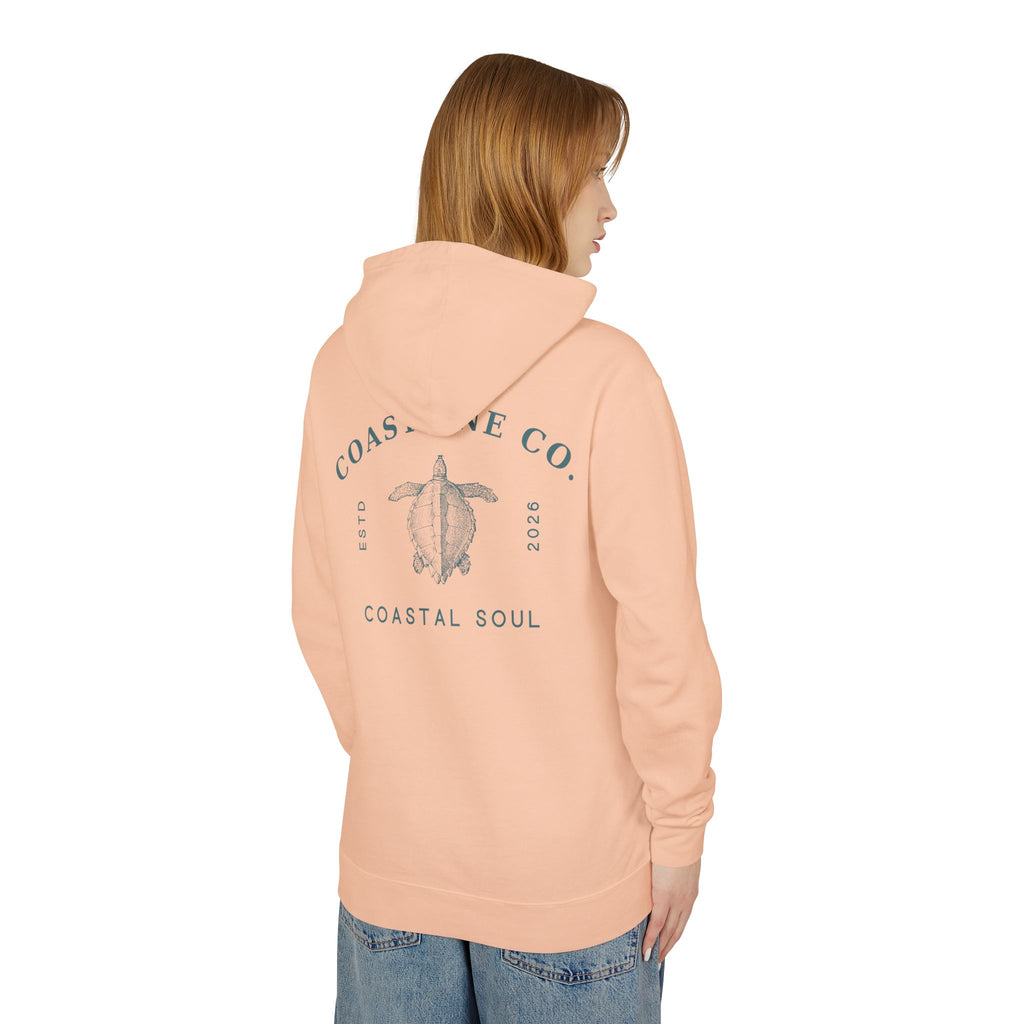 Coastline Co. “Coastal Soul” Turtle Hoodie — Lightweight Beach Pullover
