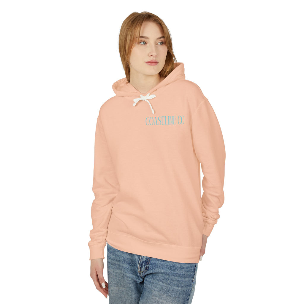 Coastline Co. Script Logo Hoodie — Beachy Lightweight Pullover
