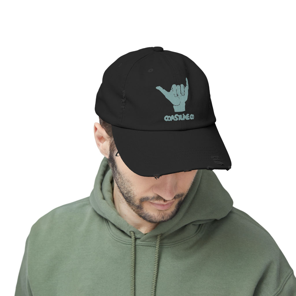 Distressed Shaka Cap — Surf Vibe Embroidered Hat