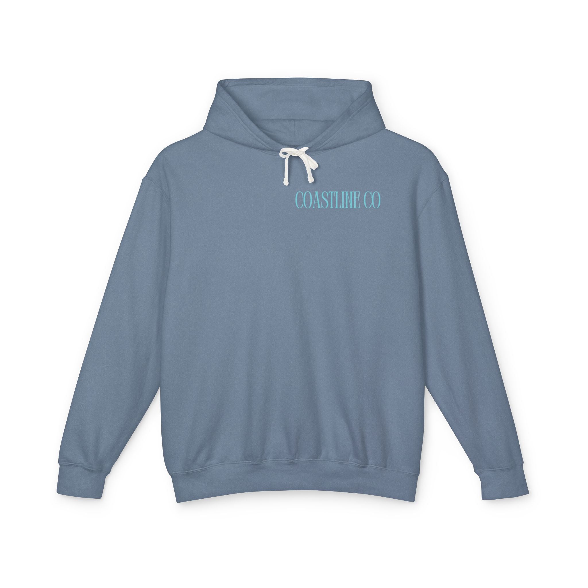Coastline Co. Script Logo Hoodie — Beachy Lightweight Pullover