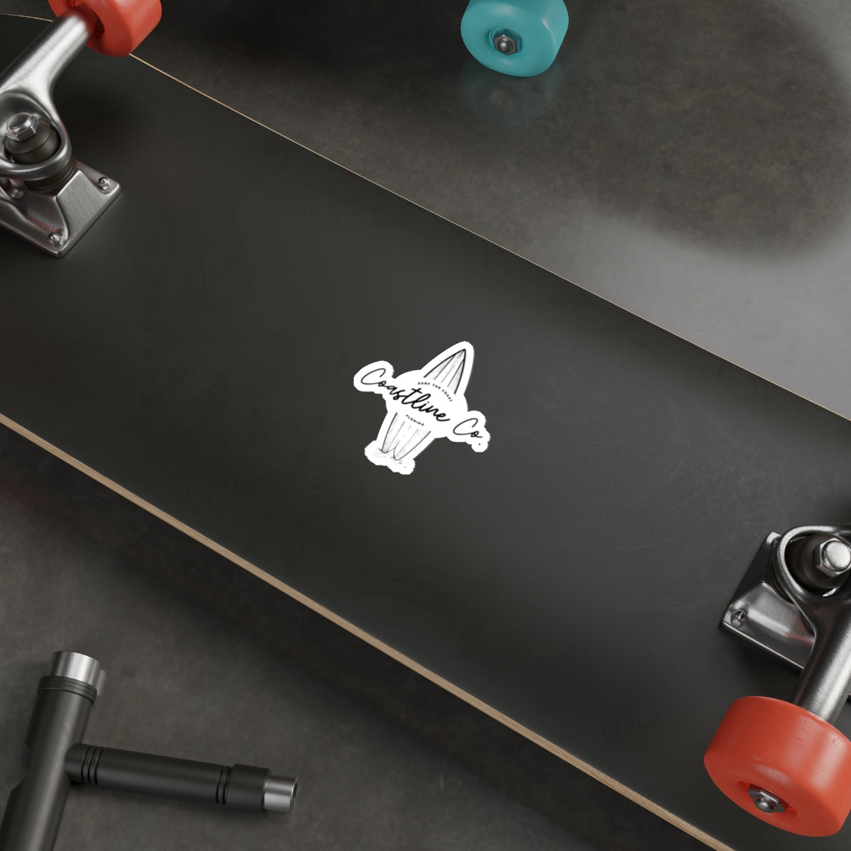 Coastline Co. Surfboard Die-Cut Sticker — Beachy Surf Logo Sticker