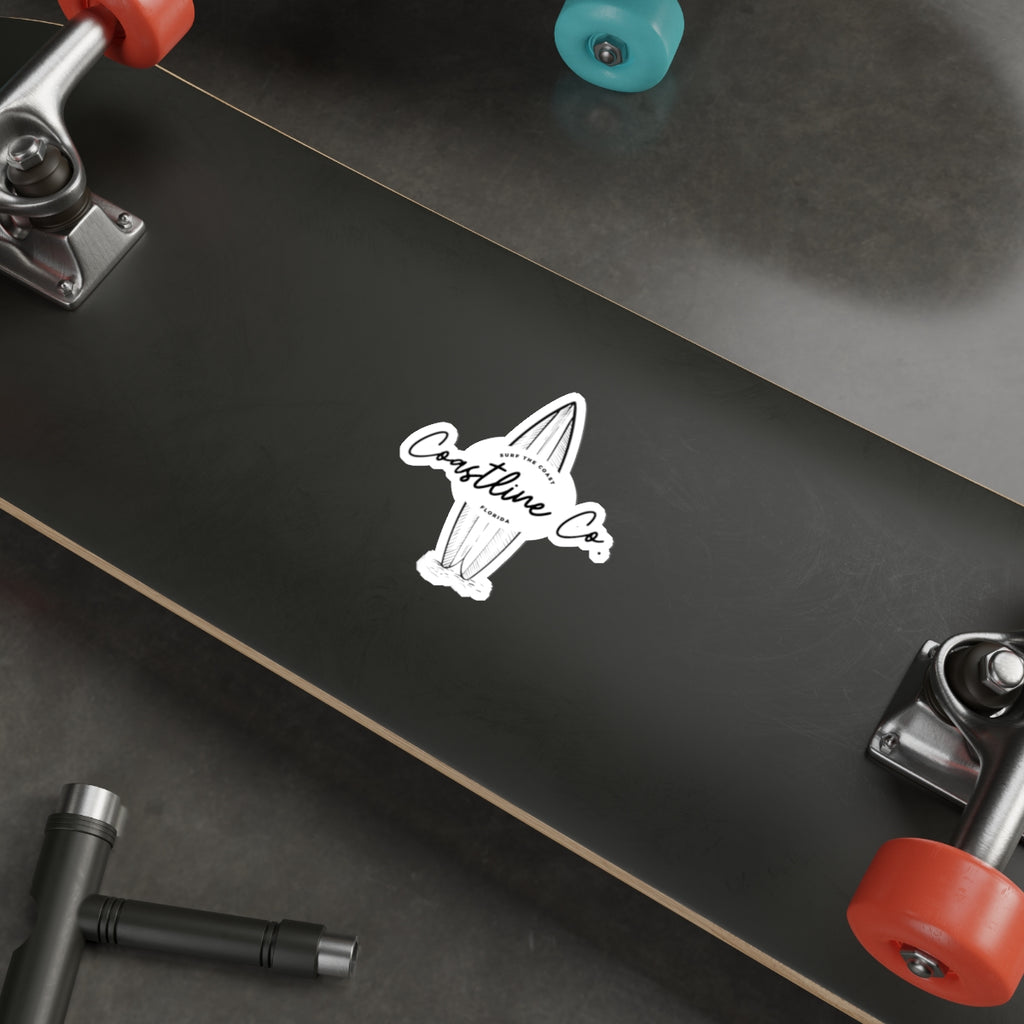 Coastline Co. Surfboard Die-Cut Sticker — Beachy Surf Logo Sticker