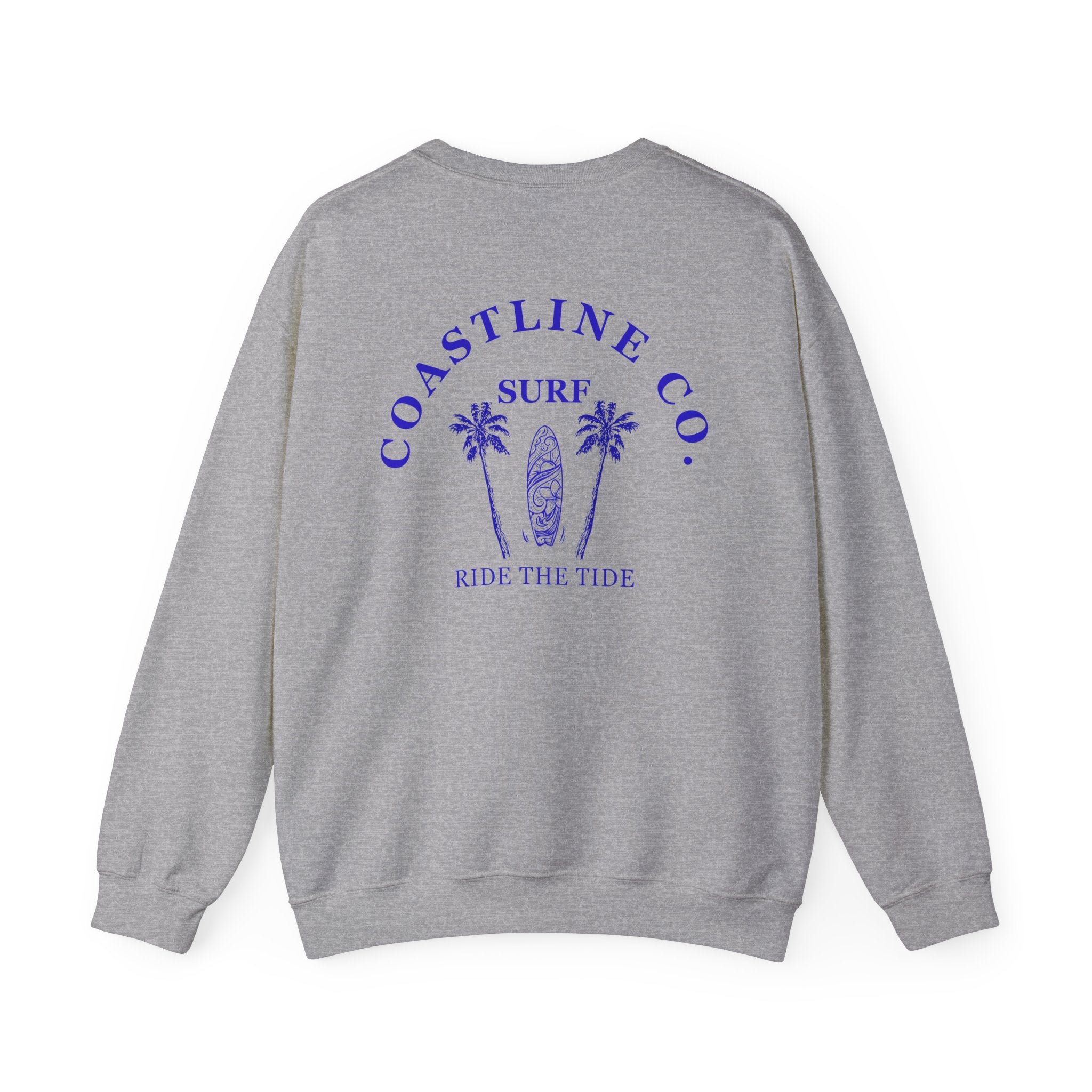 Coastline Co. Surf Crewneck Sweatshirt — 'Ride the Tide' Beach Pullover