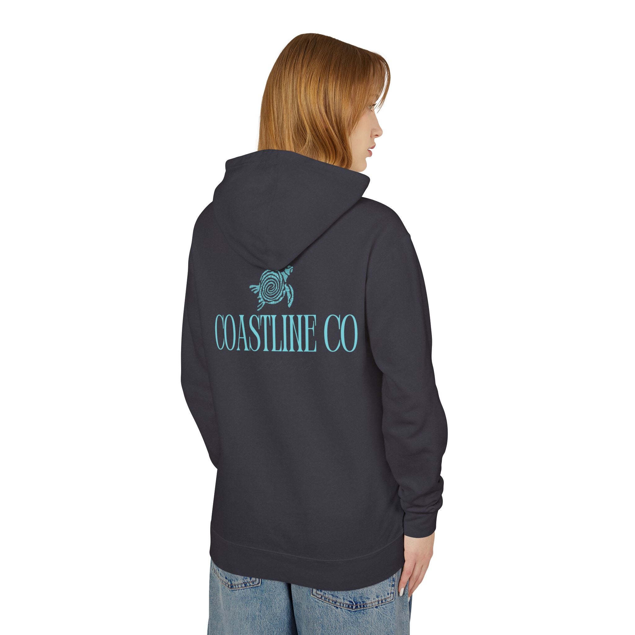 Coastline Co. Script Logo Hoodie — Beachy Lightweight Pullover