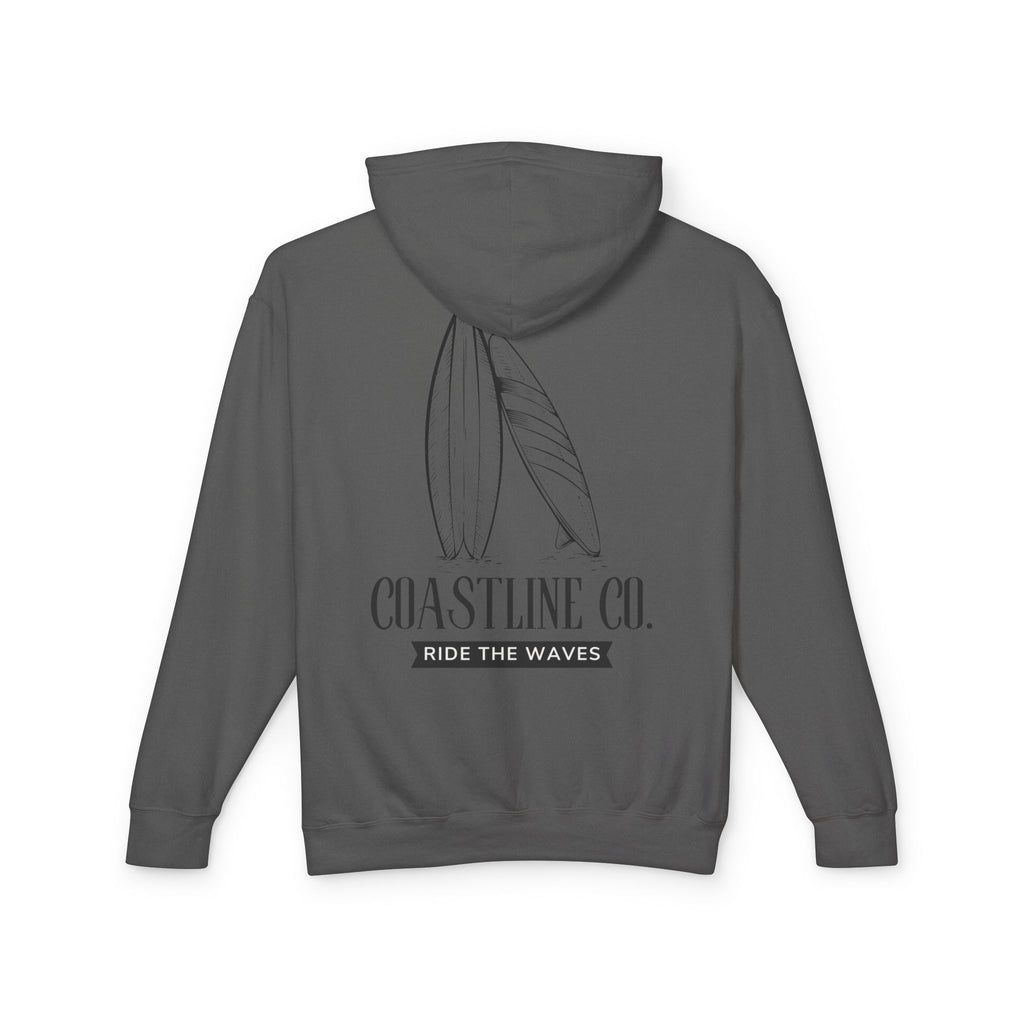 Coastline Co. Surf Hoodie — "Ride The Waves" Lightweight Hooded Sweatshirt