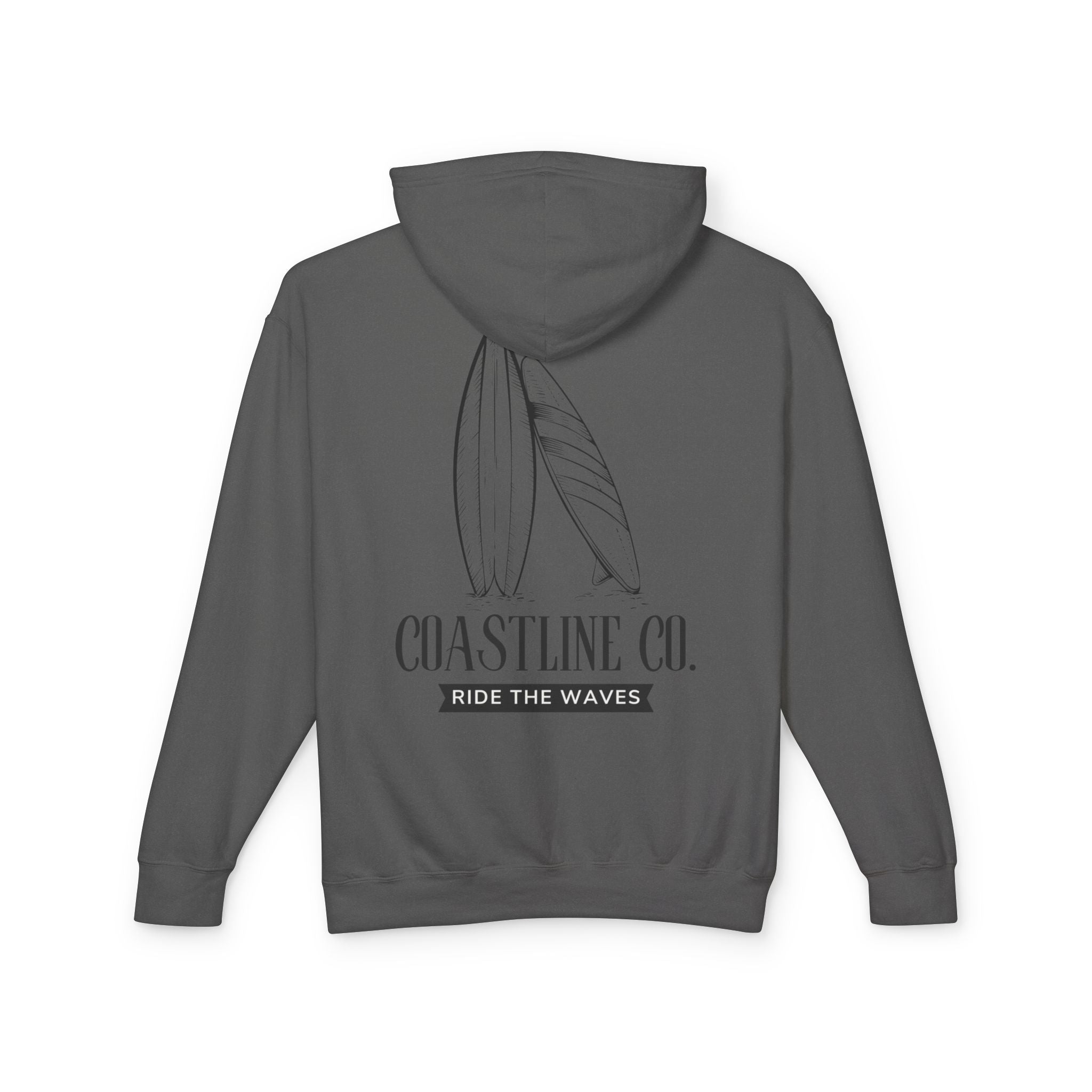 Coastline Co. Surf Hoodie — "Ride The Waves" Lightweight Hooded Sweatshirt