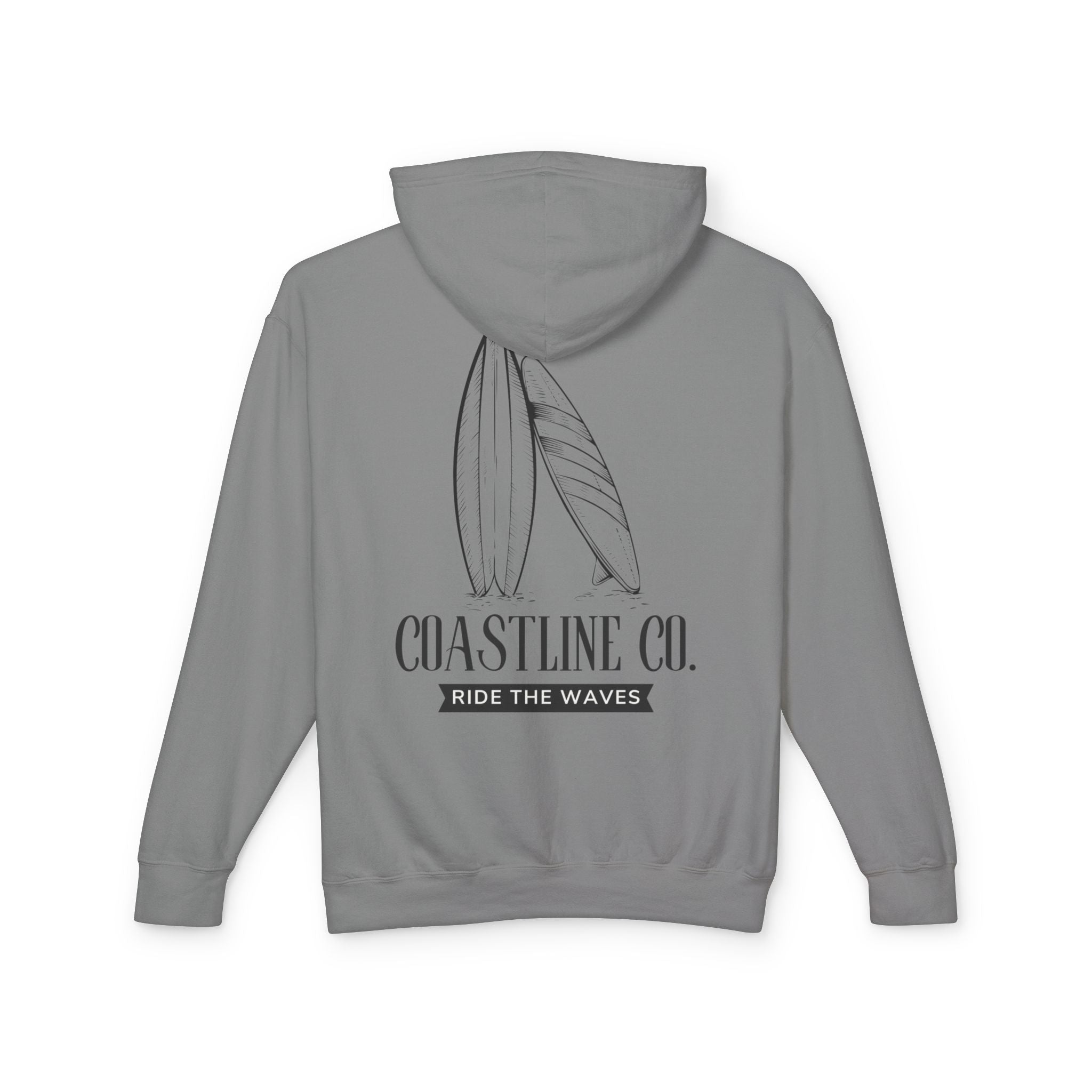 Coastline Co. Surf Hoodie — "Ride The Waves" Lightweight Hooded Sweatshirt
