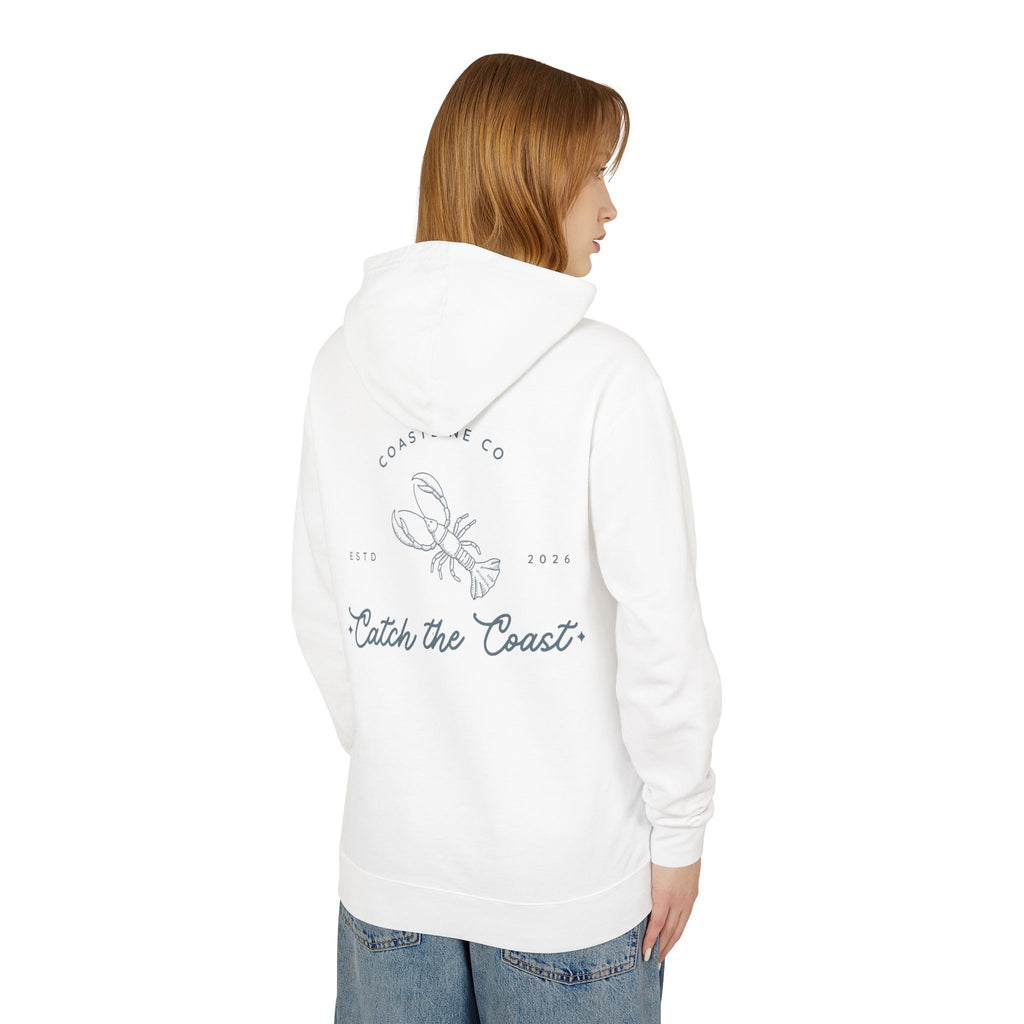 Catch the Coast Hoodie — Coastal Crab Graphic Lightweight Hooded Sweatshirt