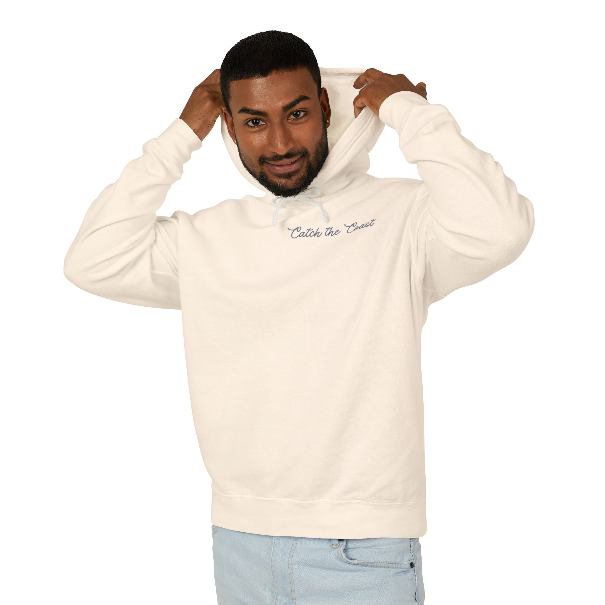 Catch the Coast Hoodie — Coastal Crab Graphic Lightweight Hooded Sweatshirt