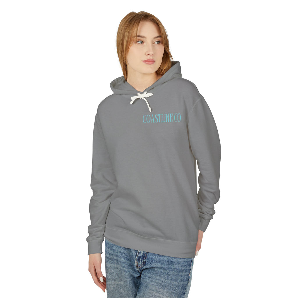 Coastline Co. Script Logo Hoodie — Beachy Lightweight Pullover