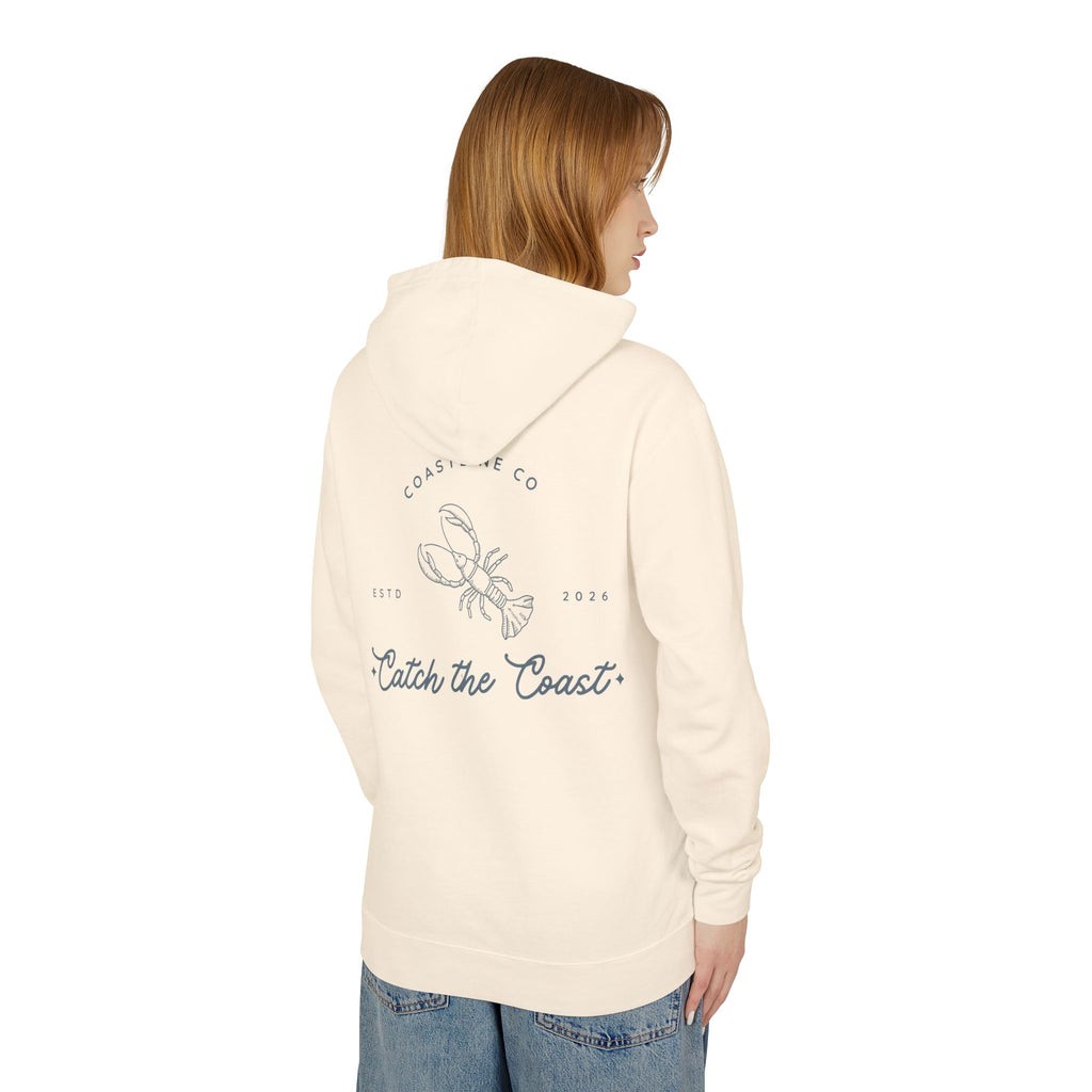 Catch the Coast Hoodie — Coastal Crab Graphic Lightweight Hooded Sweatshirt