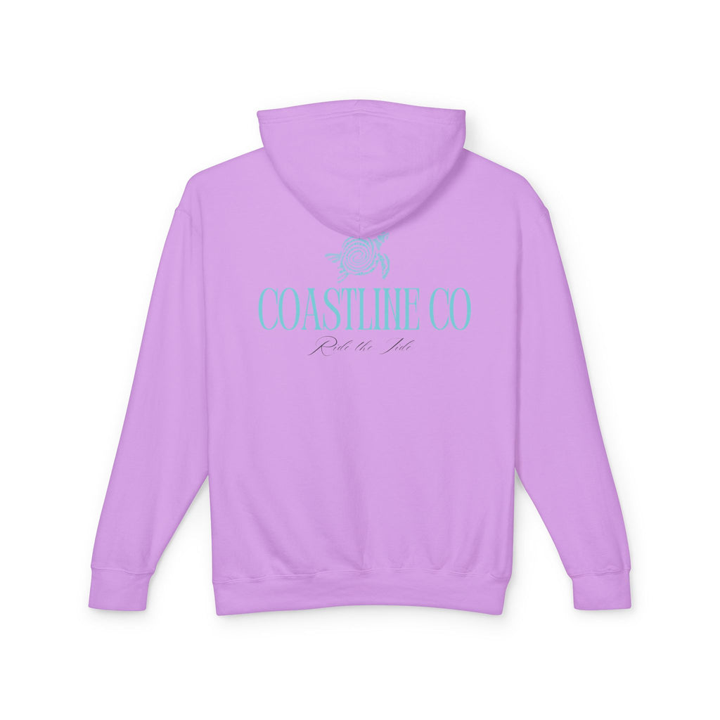 Coastline Co. Script Logo Hoodie — Beachy Lightweight Pullover