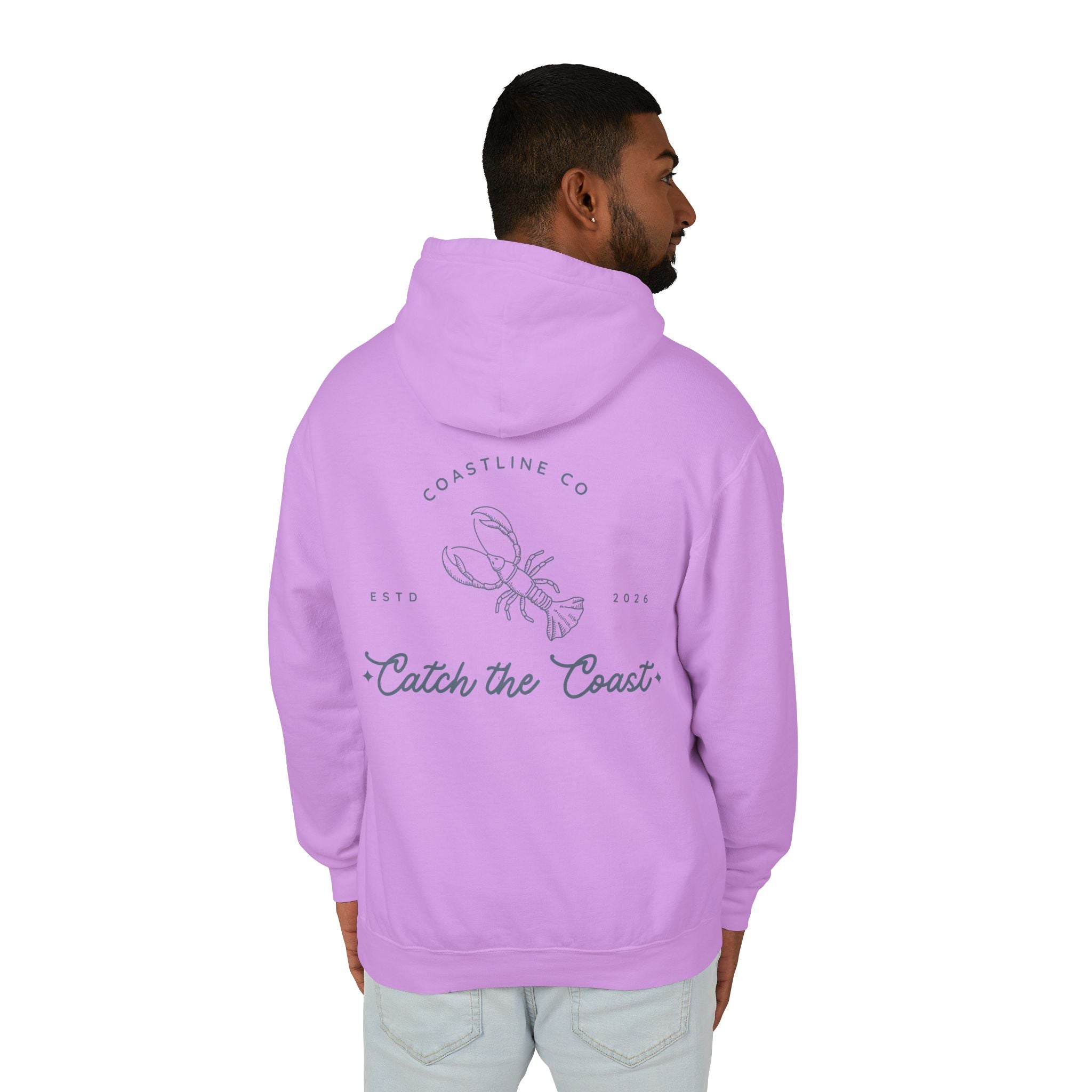 Catch the Coast Hoodie — Coastal Crab Graphic Lightweight Hooded Sweatshirt
