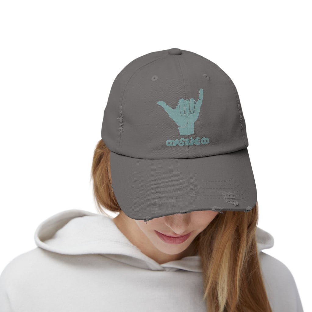 Distressed Shaka Cap — Surf Vibe Embroidered Hat