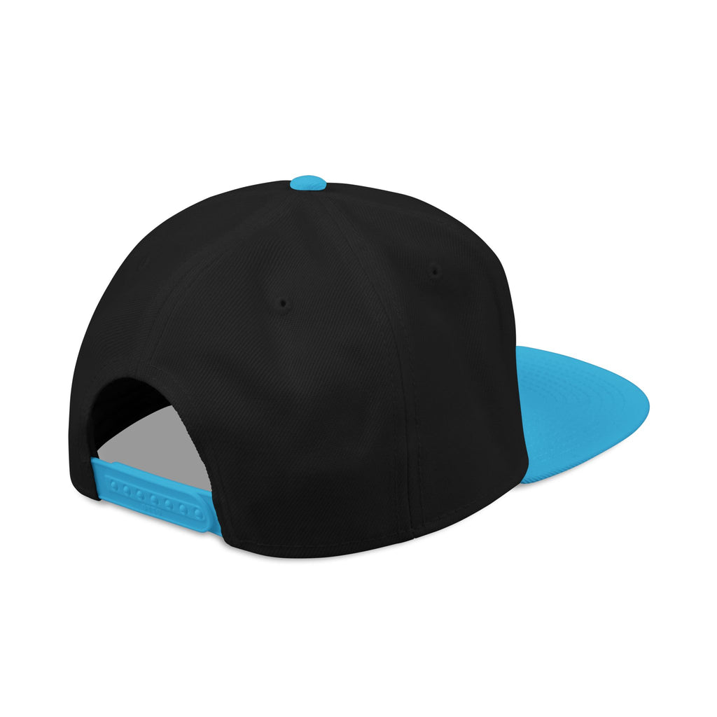 Embroidered Script Snapback Hat — Blue Silver Signature Cap