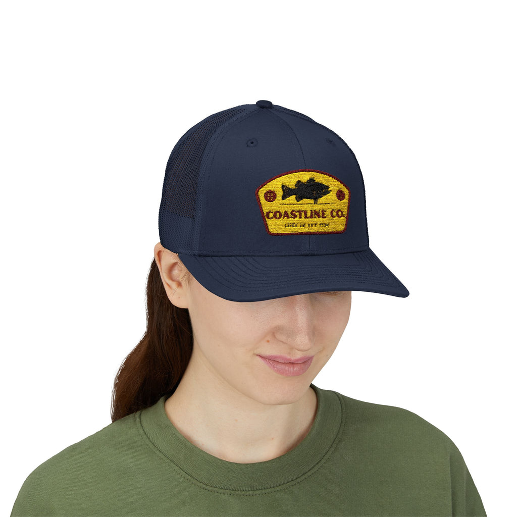 Coastline Co. Fish Patch Trucker Cap — Vintage Fishing Snapback