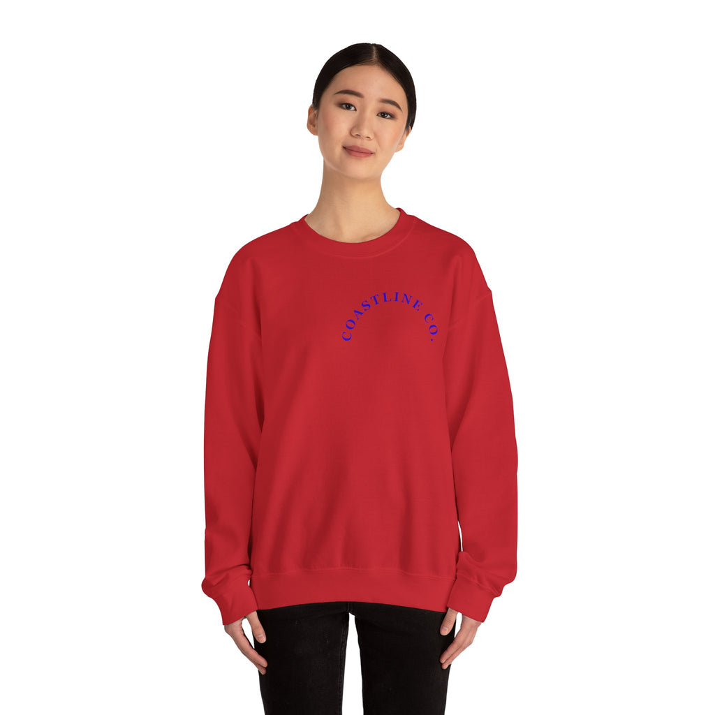Coastline Co. Surf Crewneck Sweatshirt — 'Ride the Tide' Beach Pullover