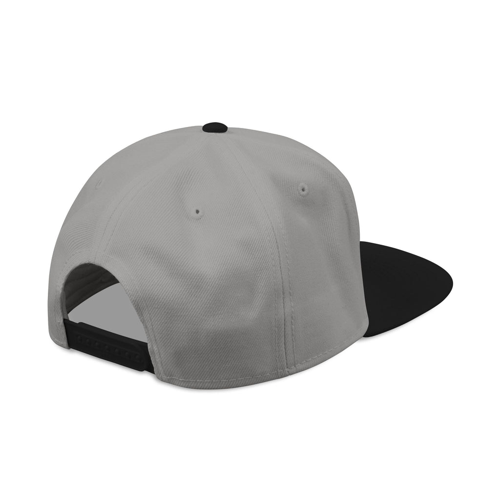 Embroidered Script Snapback Hat — Blue Silver Signature Cap