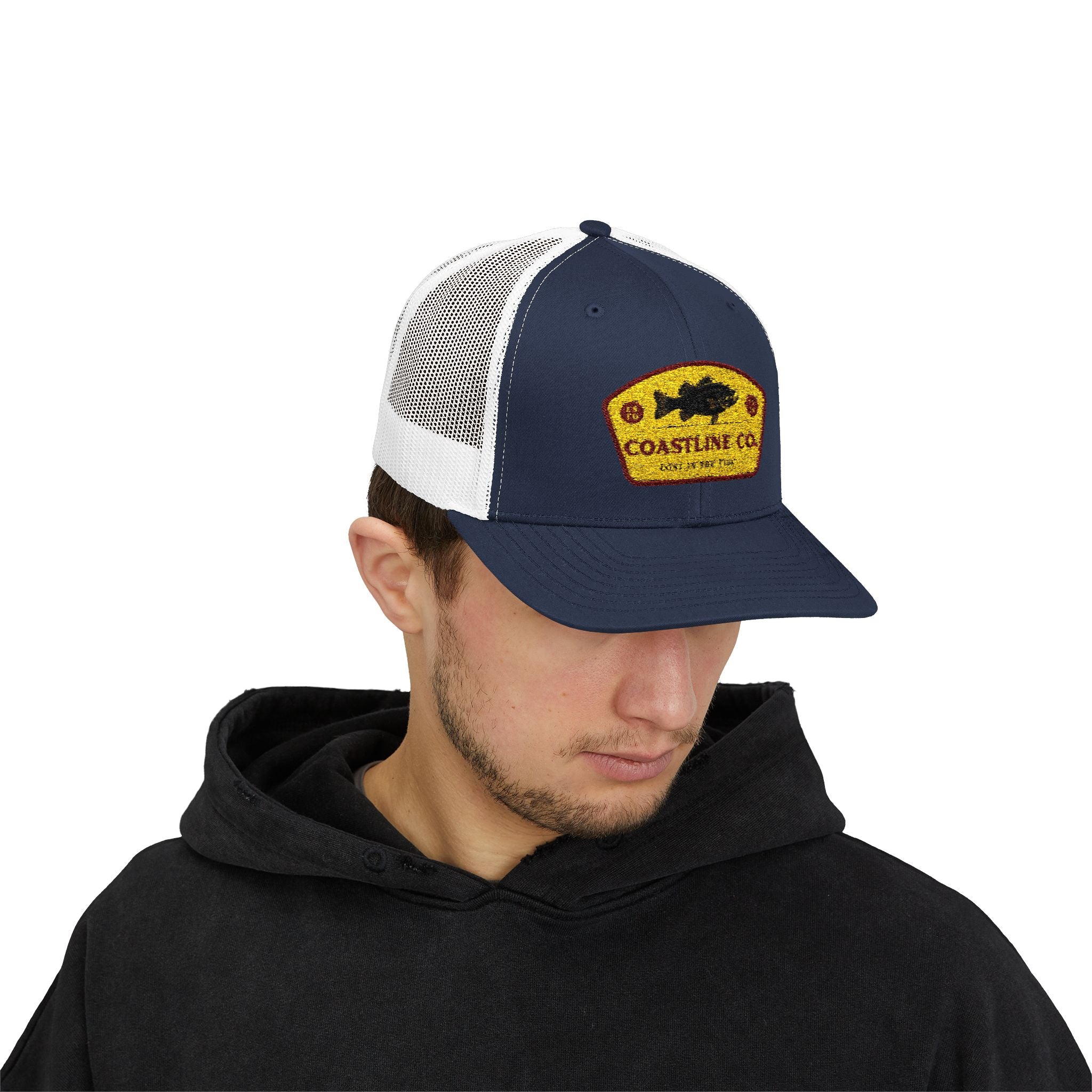 Coastline Co. Fish Patch Trucker Cap — Vintage Fishing Snapback