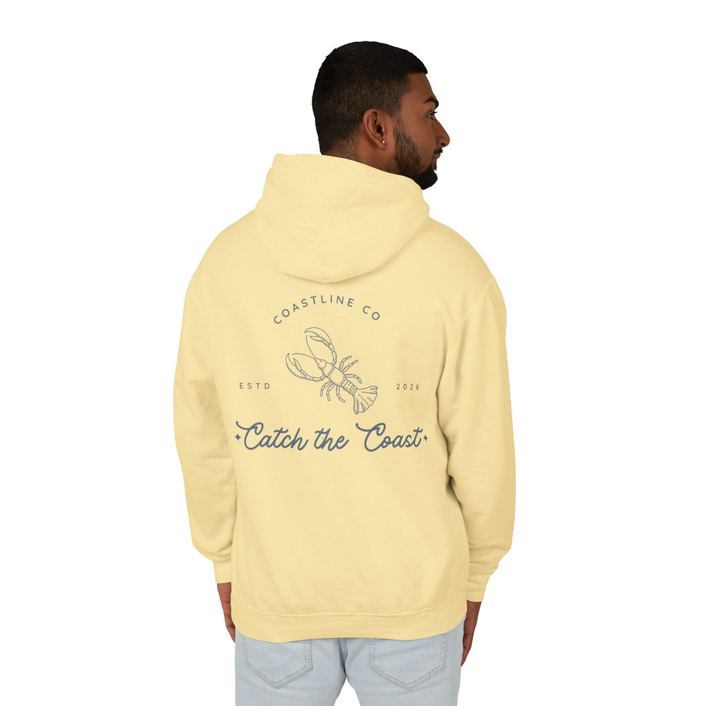 Catch the Coast Hoodie — Coastal Crab Graphic Lightweight Hooded Sweatshirt