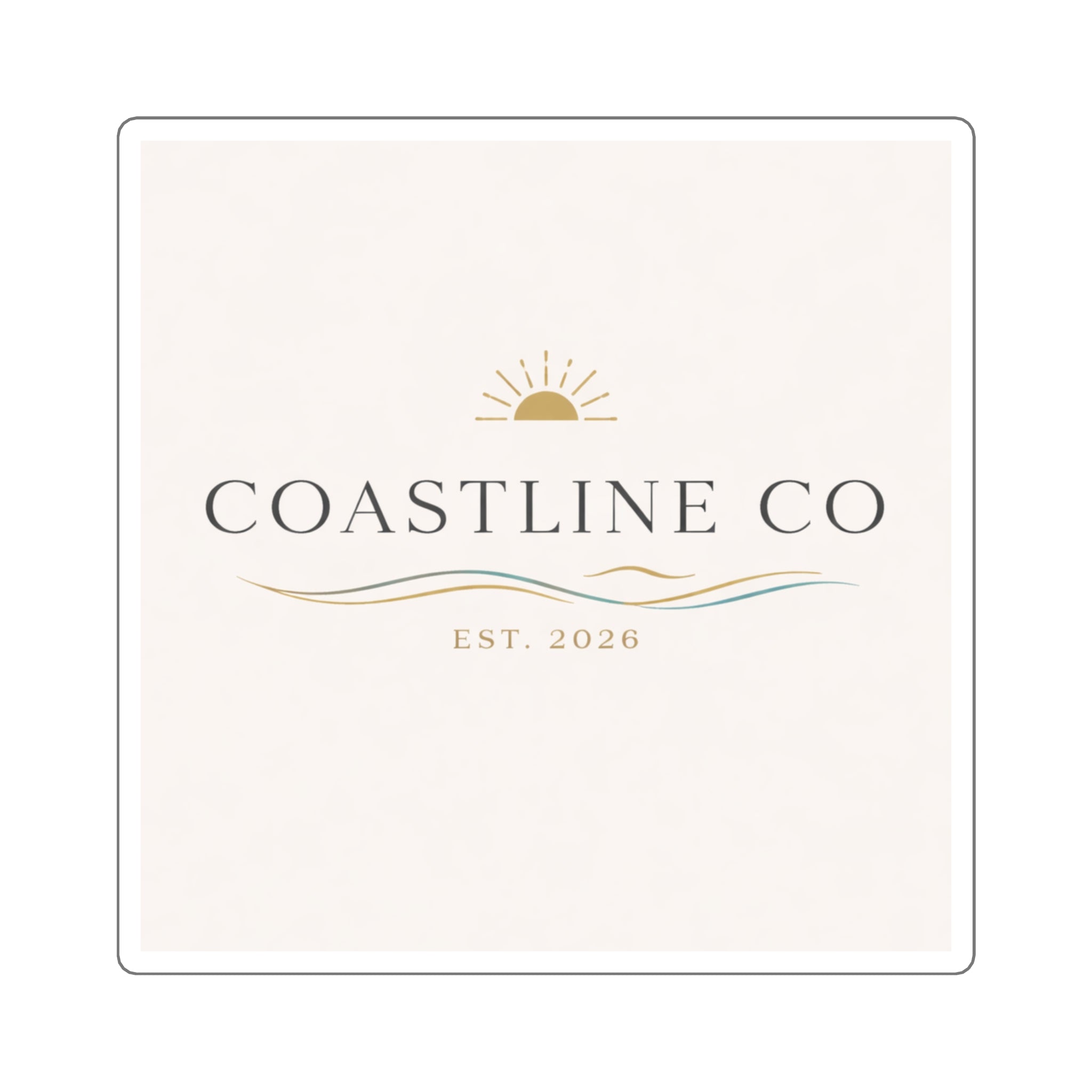 Coastline Co Square Sticker — Est. 2026 Minimal Coastal Logo Sticker