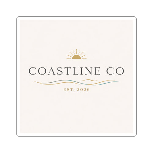Coastline Co Square Sticker — Est. 2026 Minimal Coastal Logo Sticker
