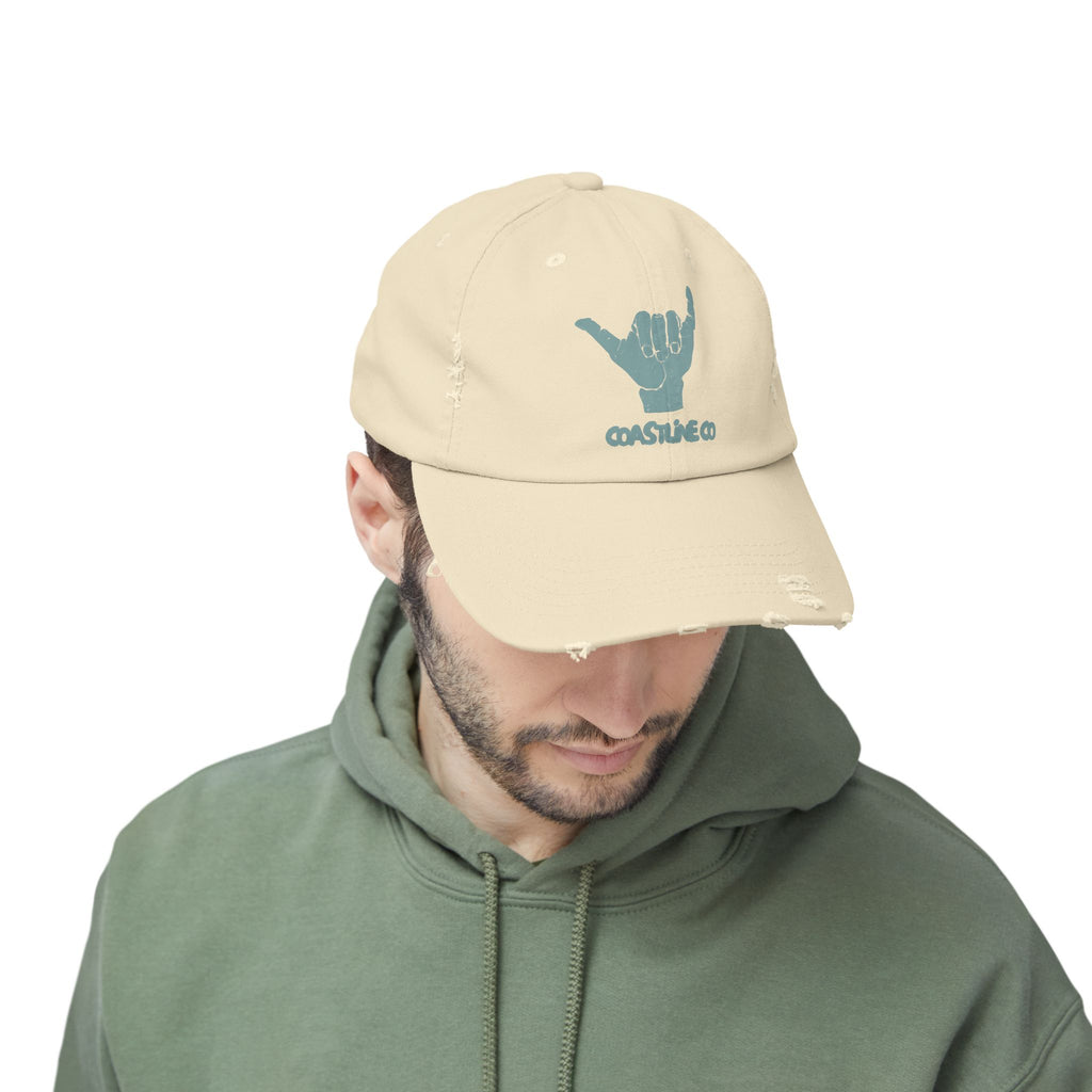 Distressed Shaka Cap — Surf Vibe Embroidered Hat