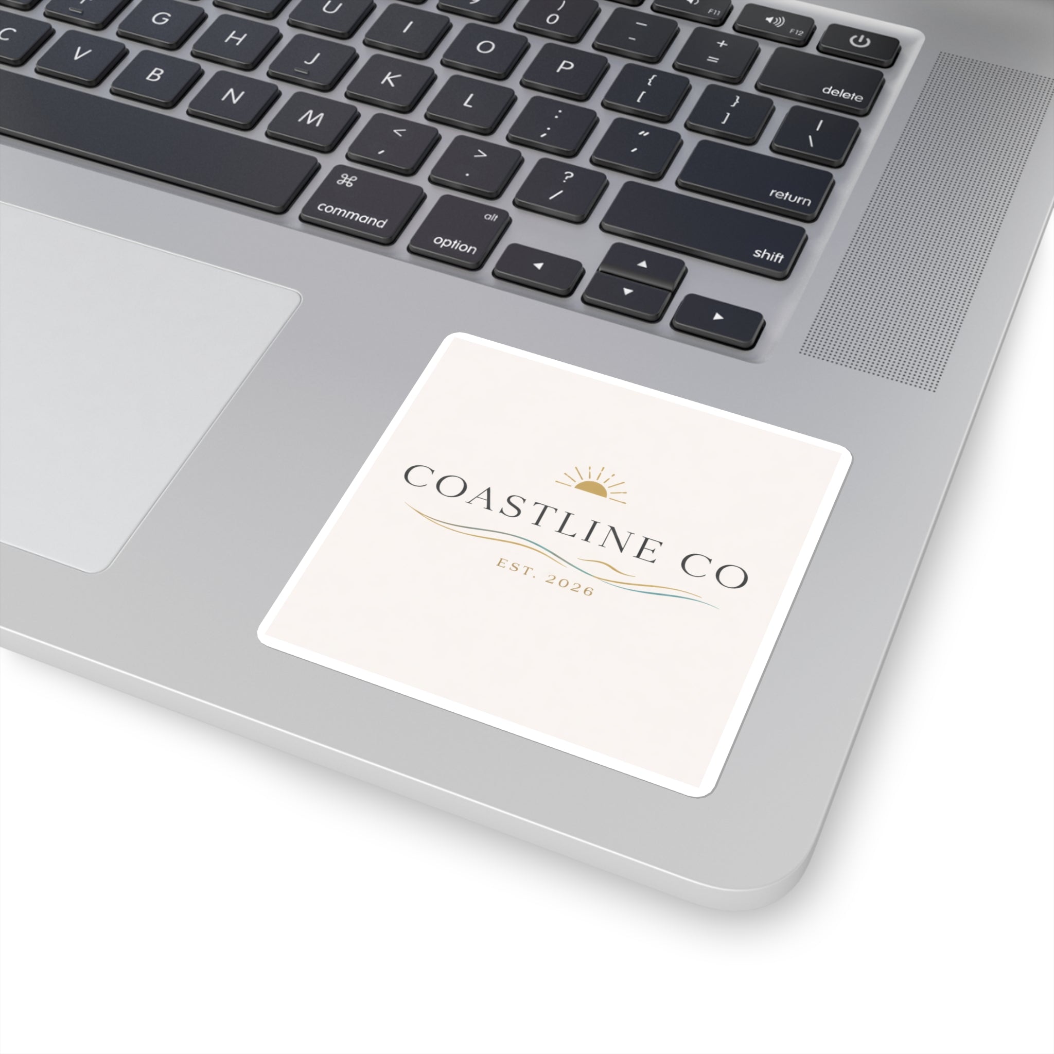 Coastline Co Square Sticker — Est. 2026 Minimal Coastal Logo Sticker