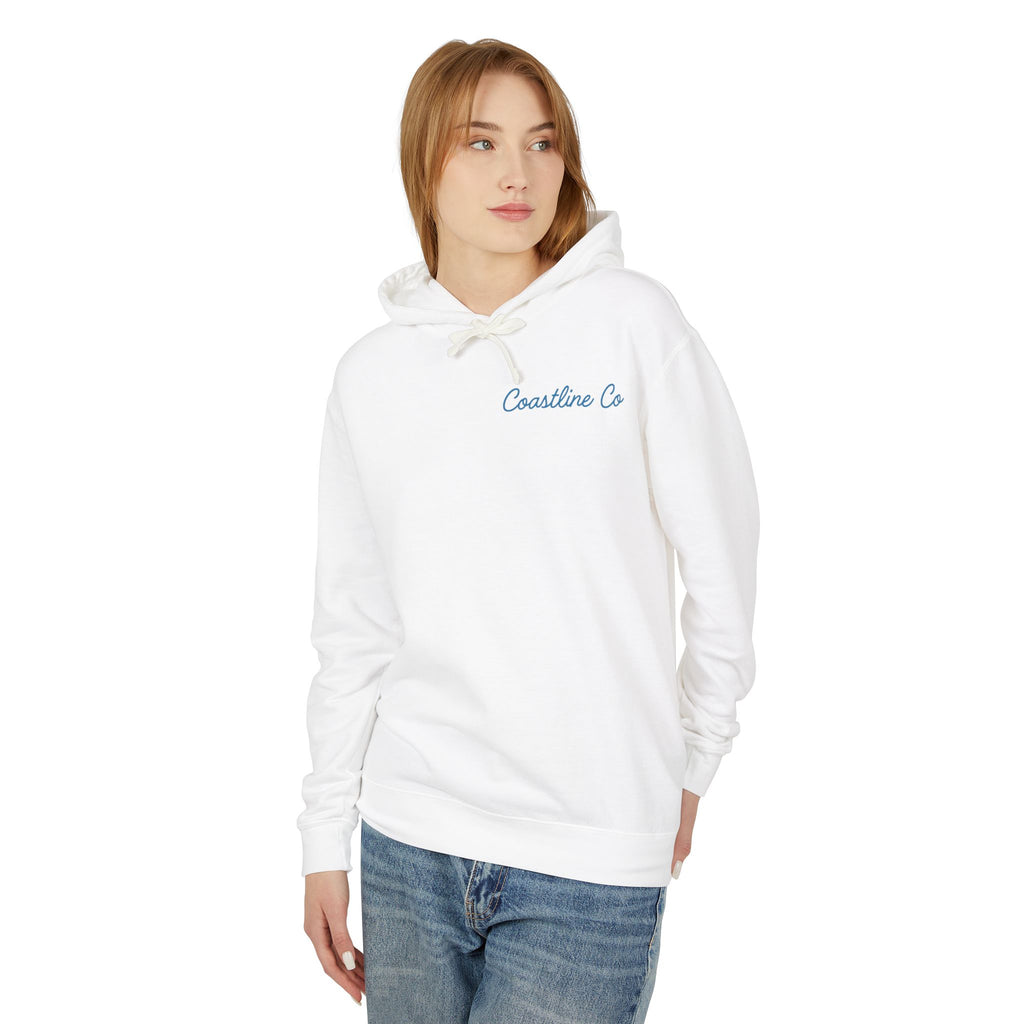 Coastline Co. Relax & Enjoy Lightweight Hoodie — Beach Graphic Pullover