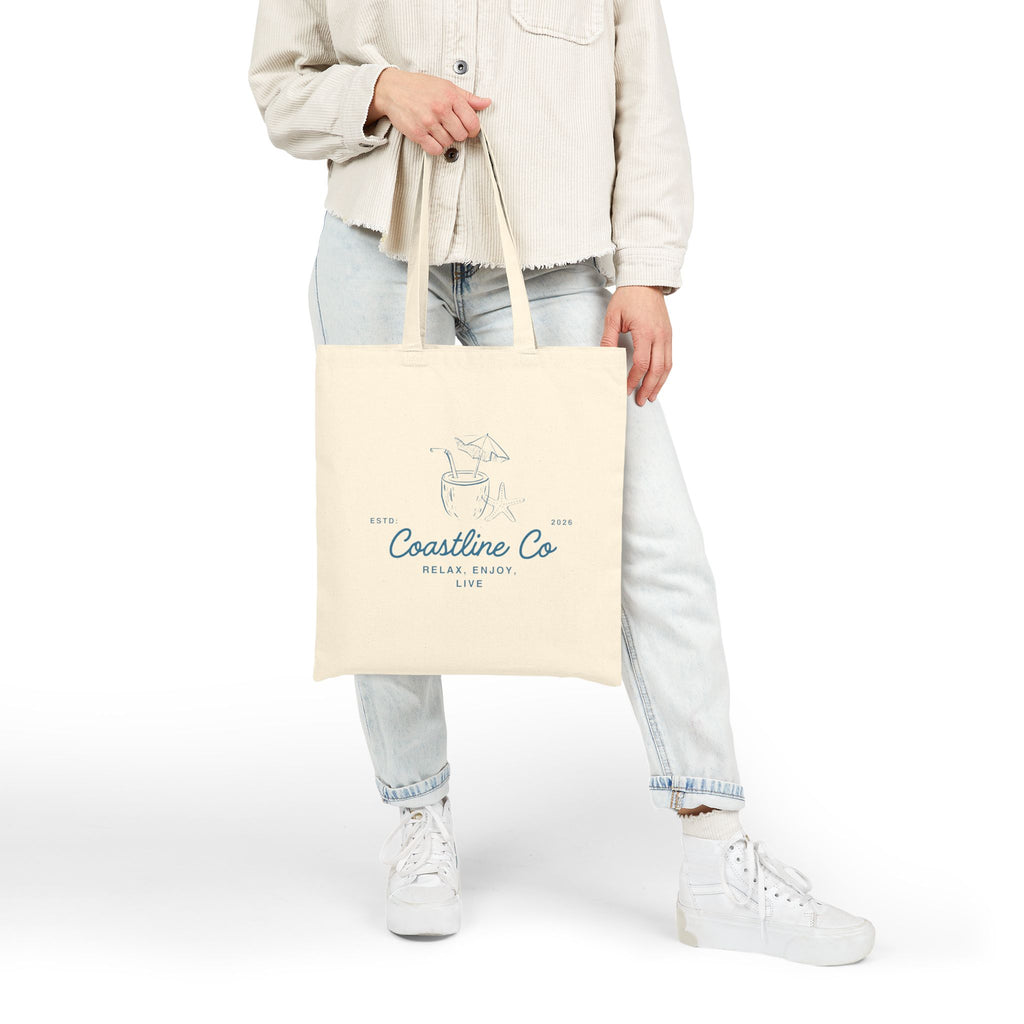 Coastline Co Canvas Tote Bag — Relax, Enjoy Beach Market Tote