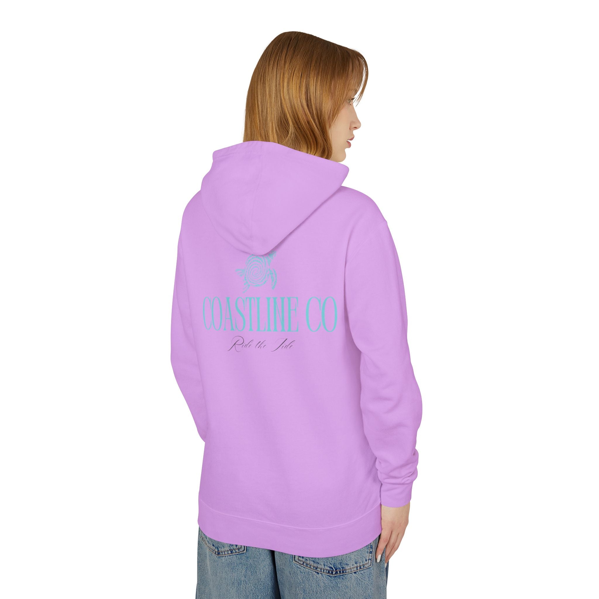 Coastline Co. Script Logo Hoodie — Beachy Lightweight Pullover