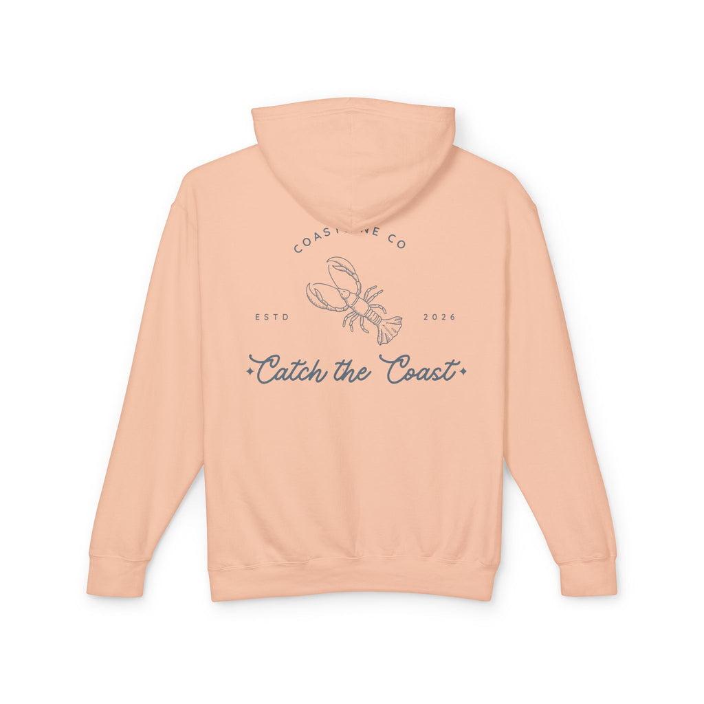 Catch the Coast Hoodie — Coastal Crab Graphic Lightweight Hooded Sweatshirt