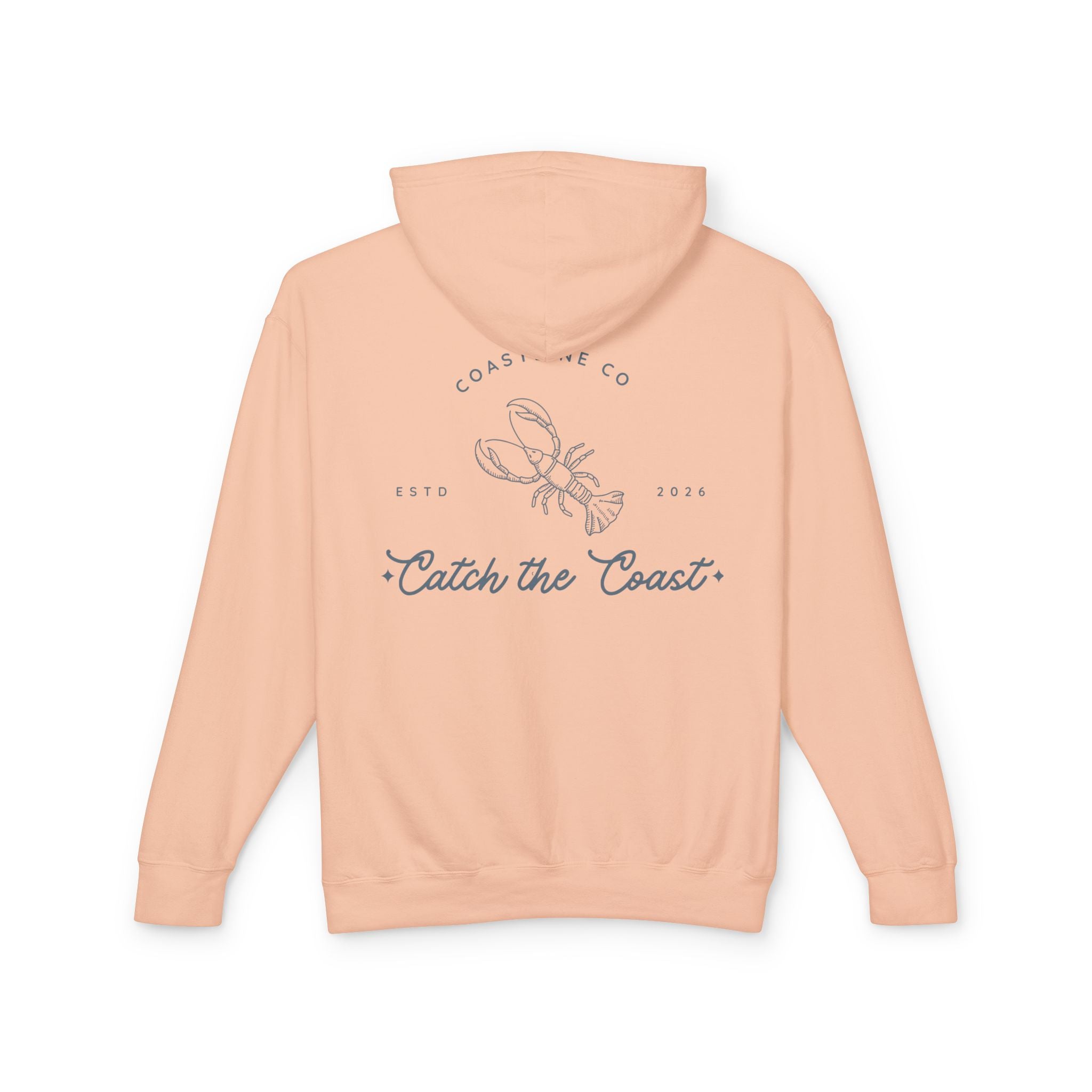 Catch the Coast Hoodie — Coastal Crab Graphic Lightweight Hooded Sweatshirt