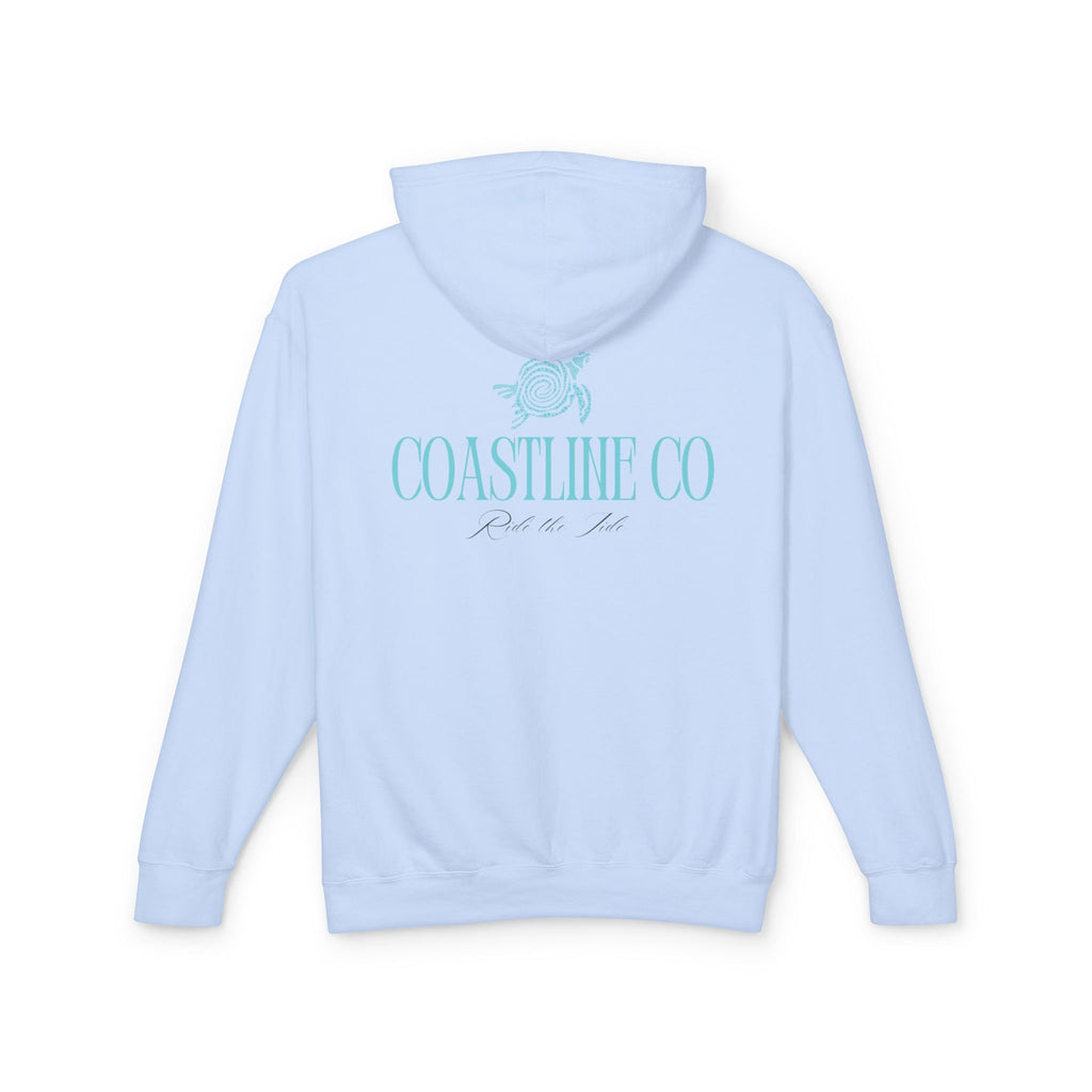 Coastline Co. Script Logo Hoodie — Beachy Lightweight Pullover