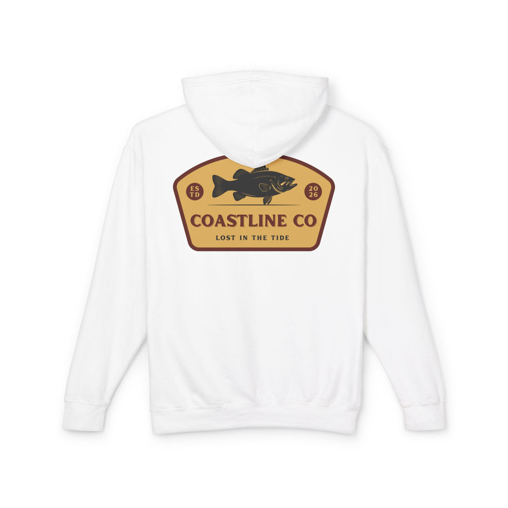 Coastline Co. Fish Logo Hoodie — Lightweight Coastal Pullover