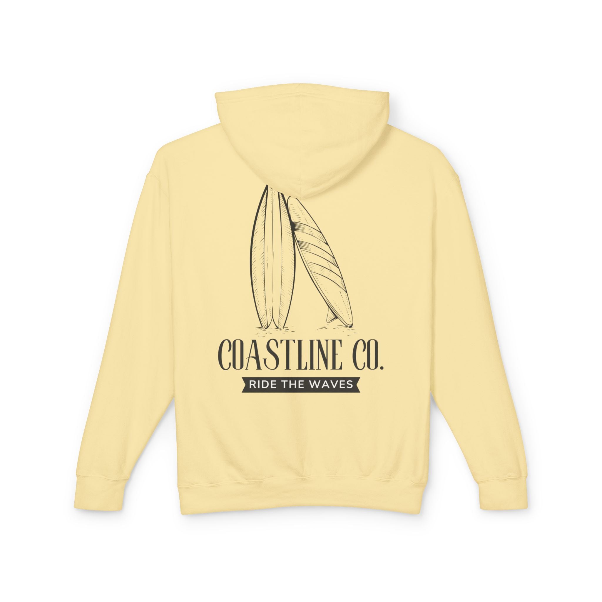 Coastline Co. Surf Hoodie — "Ride The Waves" Lightweight Hooded Sweatshirt