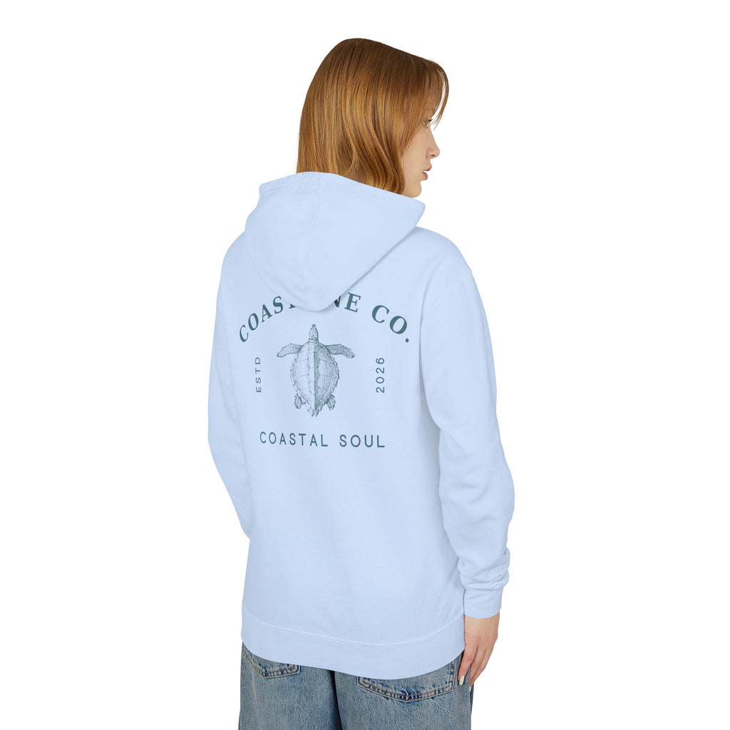 Coastline Co. “Coastal Soul” Turtle Hoodie — Lightweight Beach Pullover