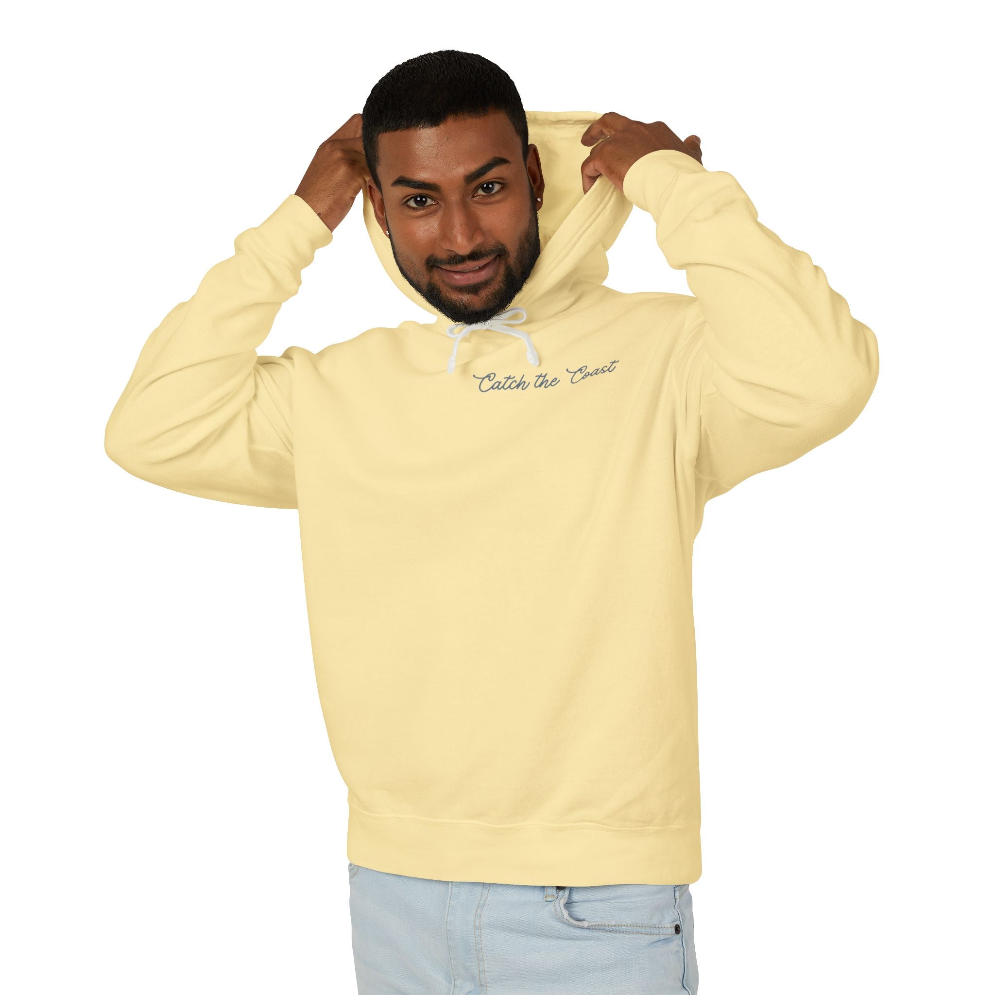 Catch the Coast Hoodie — Coastal Crab Graphic Lightweight Hooded Sweatshirt