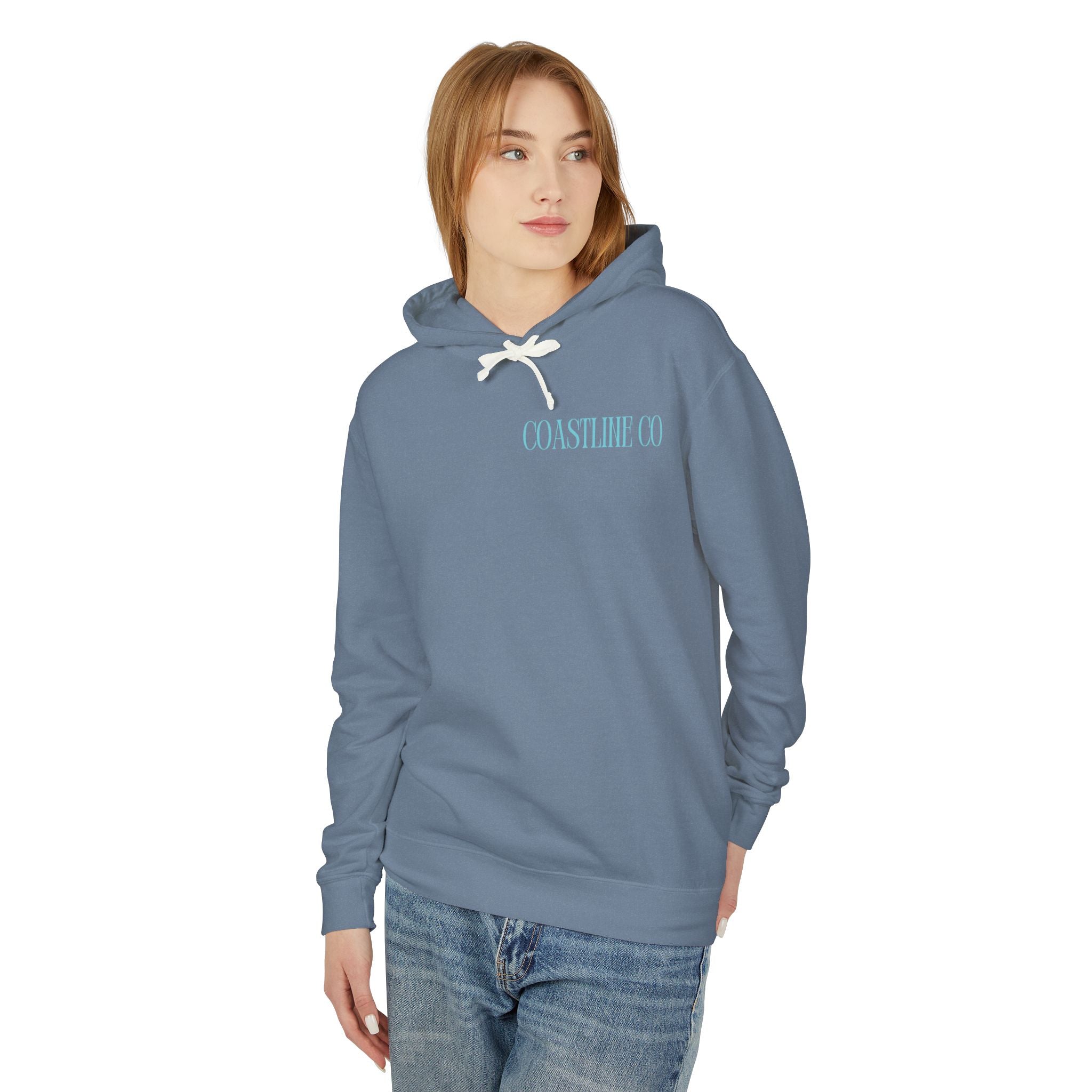 Coastline Co. Script Logo Hoodie — Beachy Lightweight Pullover