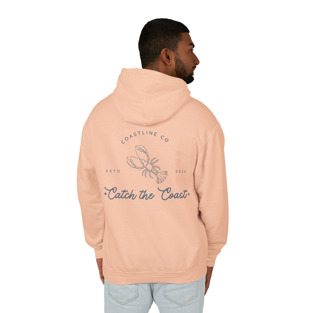 Catch the Coast Hoodie — Coastal Crab Graphic Lightweight Hooded Sweatshirt