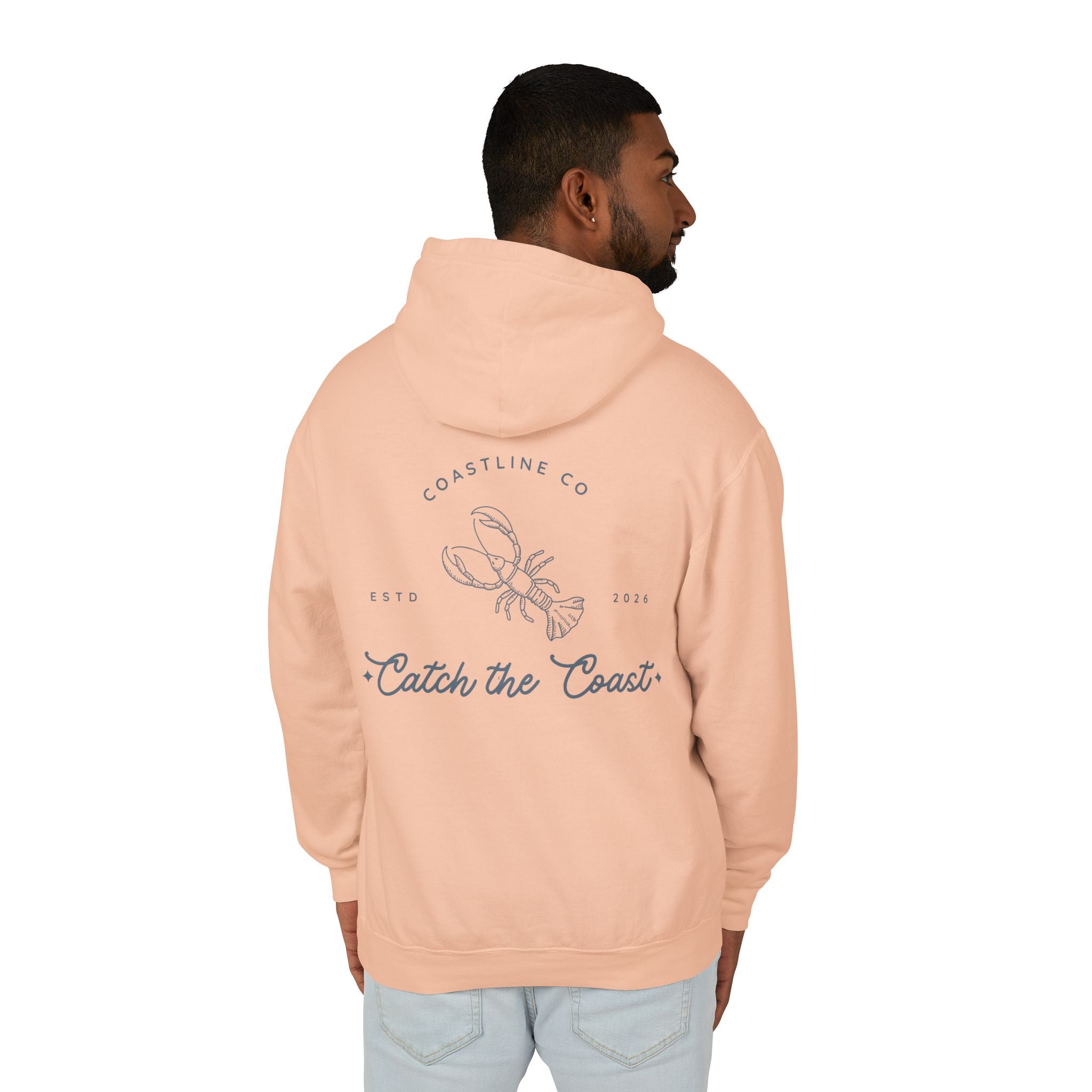 Catch the Coast Hoodie — Coastal Crab Graphic Lightweight Hooded Sweatshirt