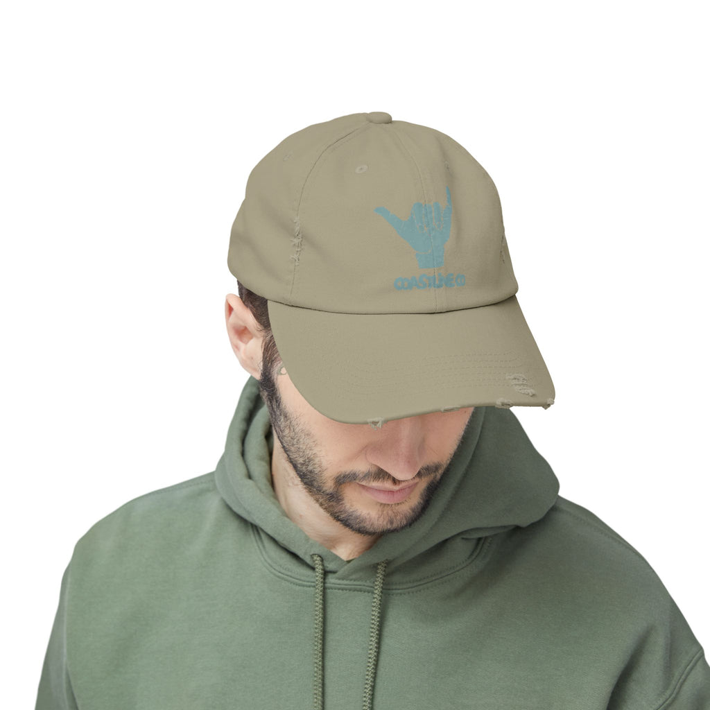 Distressed Shaka Cap — Surf Vibe Embroidered Hat