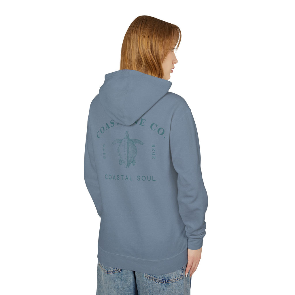 Coastline Co. “Coastal Soul” Turtle Hoodie — Lightweight Beach Pullover