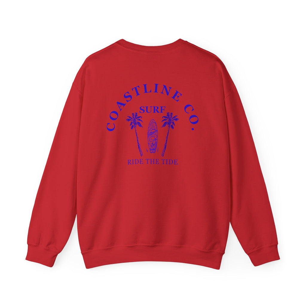 Coastline Co. Surf Crewneck Sweatshirt — 'Ride the Tide' Beach Pullover