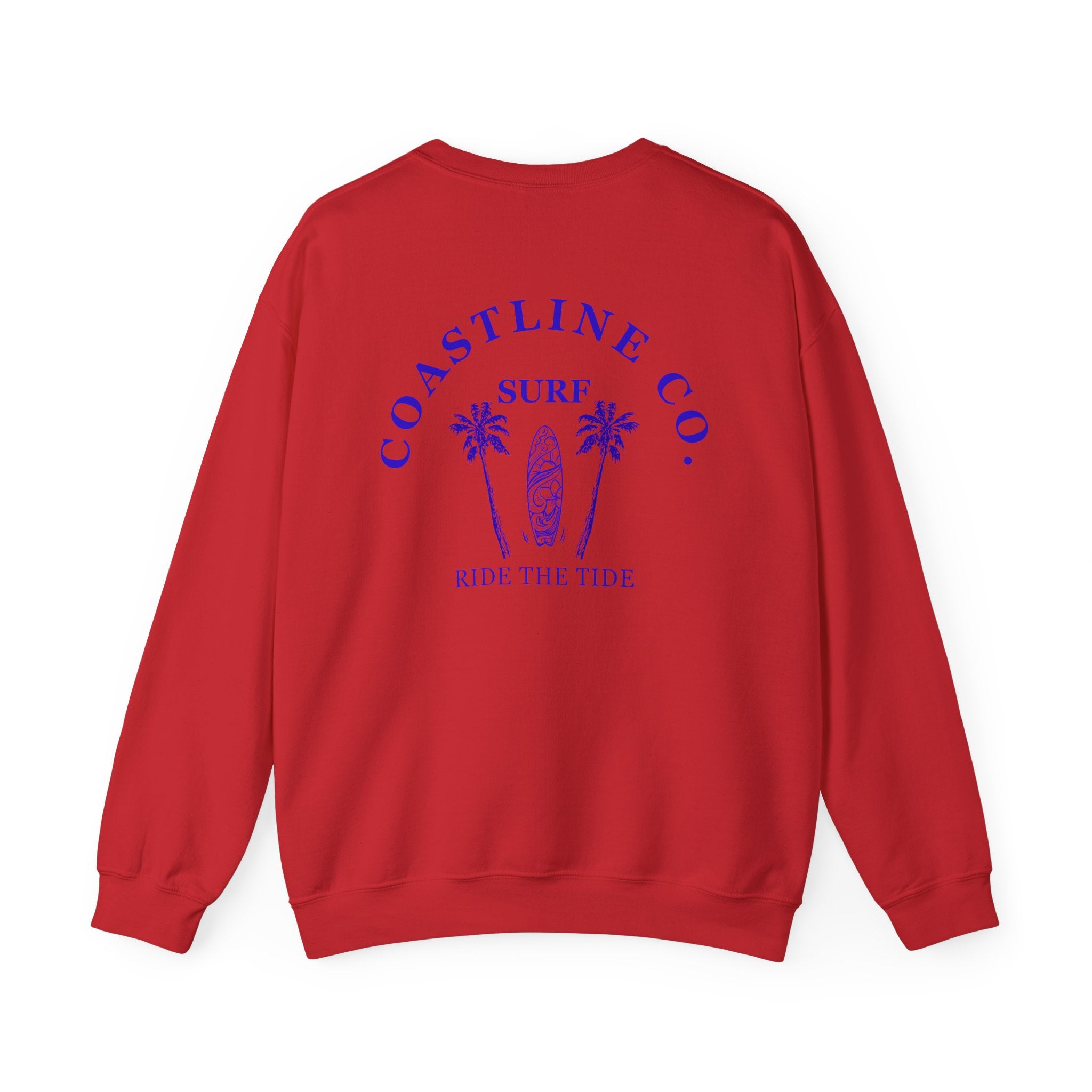 Coastline Co. Surf Crewneck Sweatshirt — 'Ride the Tide' Beach Pullover