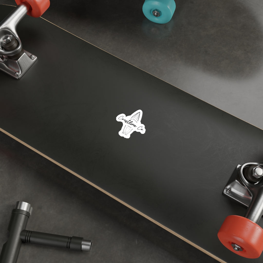 Coastline Co. Surfboard Die-Cut Sticker — Beachy Surf Logo Sticker
