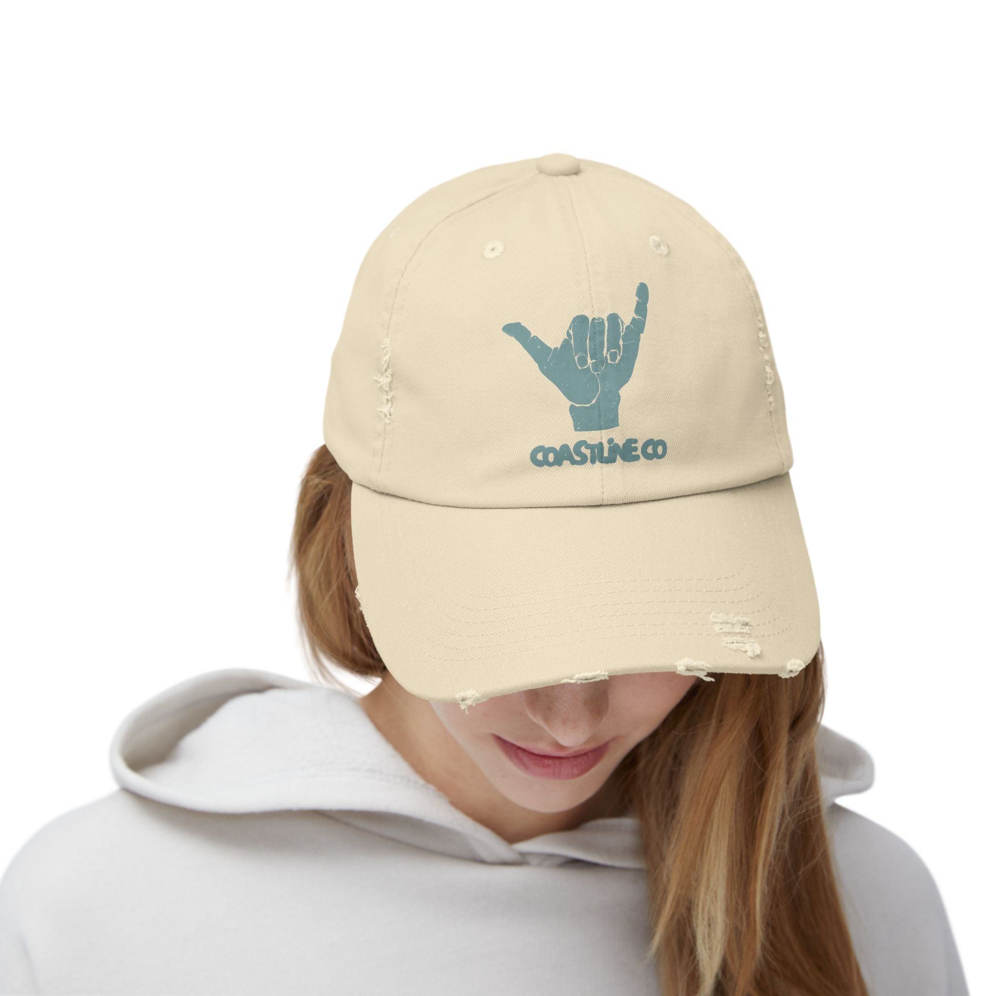 Distressed Shaka Cap — Surf Vibe Embroidered Hat