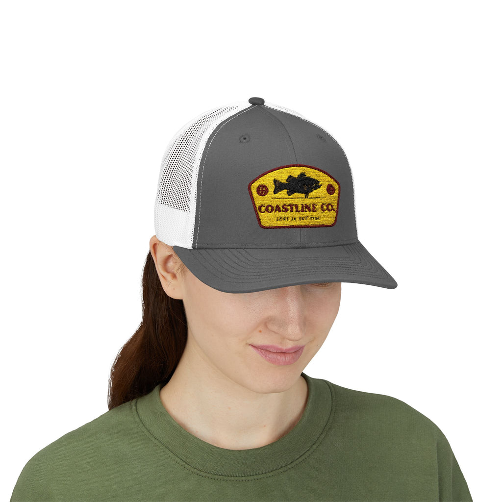 Coastline Co. Fish Patch Trucker Cap — Vintage Fishing Snapback