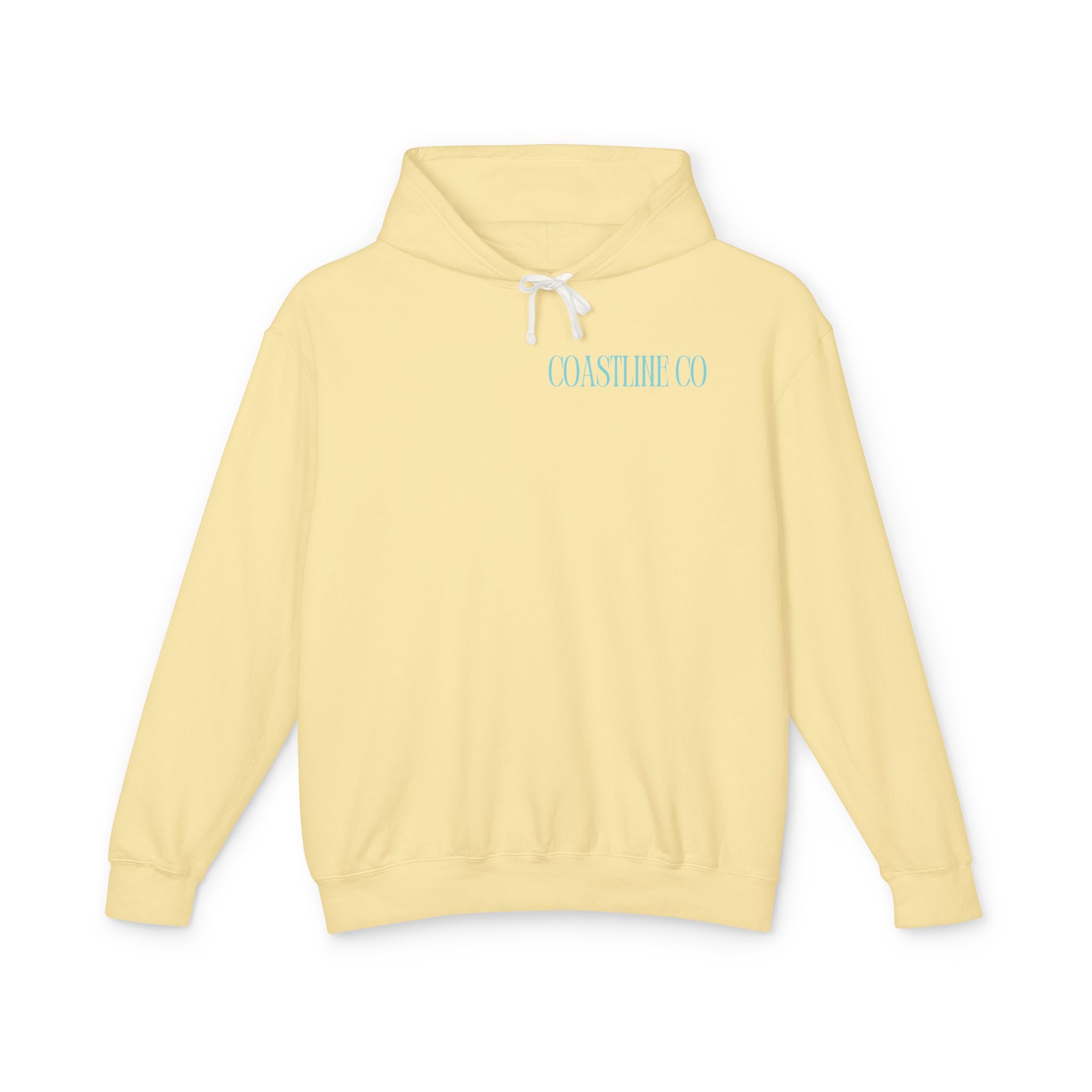 Coastline Co. Script Logo Hoodie — Beachy Lightweight Pullover