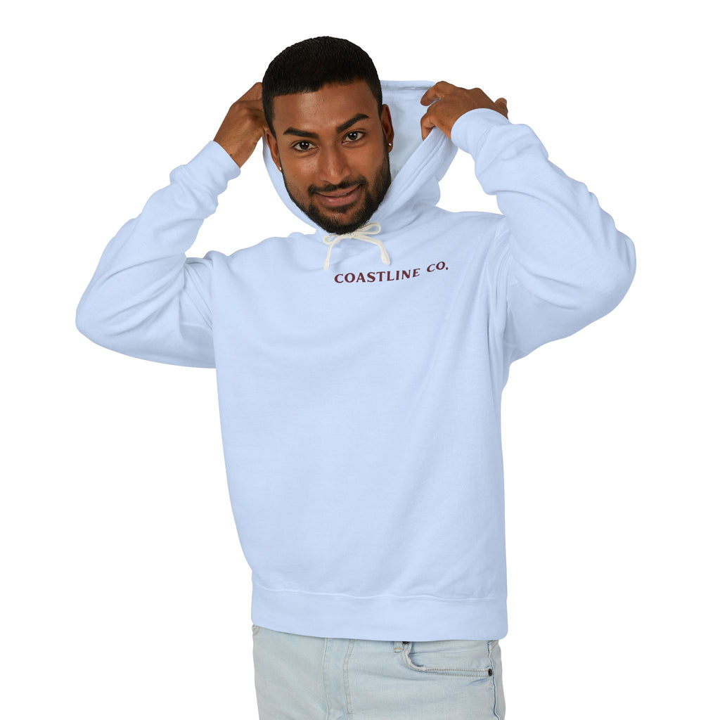 Coastline Co. Fish Logo Hoodie — Lightweight Coastal Pullover